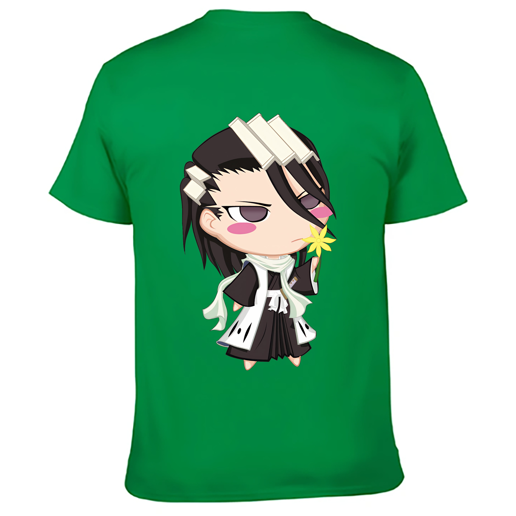 （画像用） ブリーチ くちき びゃくや BLEACH Kuchiki Byakuya 綿100％ メンズ半袖Tシャツ（バックプリント） 通気性