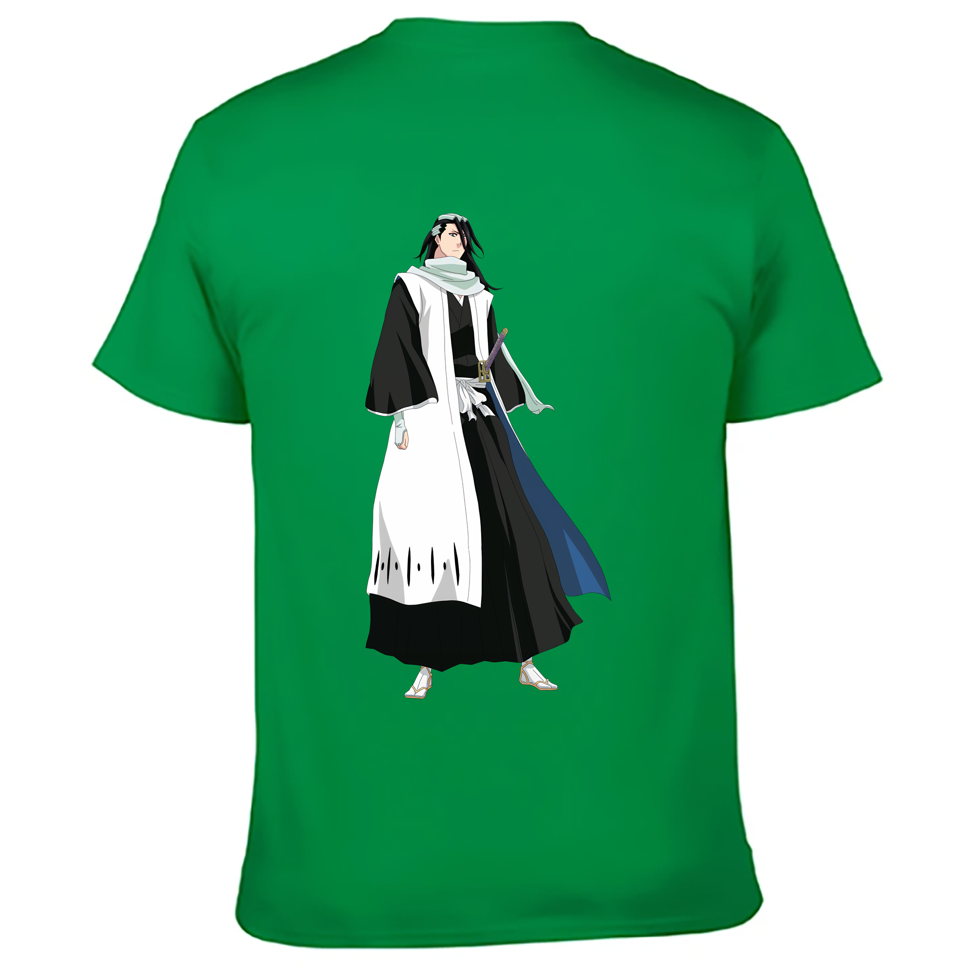 （画像用） ブリーチ くちき びゃくや BLEACH Kuchiki Byakuya 綿100％ メンズ半袖Tシャツ（バックプリント） 通気性