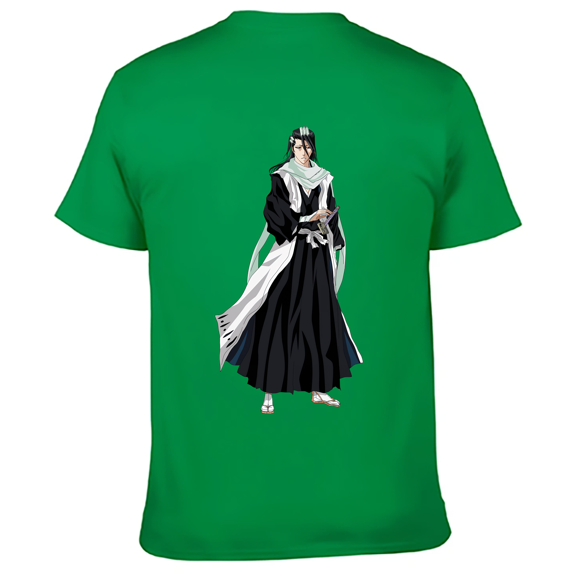 （画像用） ブリーチ くちき びゃくや BLEACH Kuchiki Byakuya 綿100％ メンズ半袖Tシャツ（バックプリント） 通気性