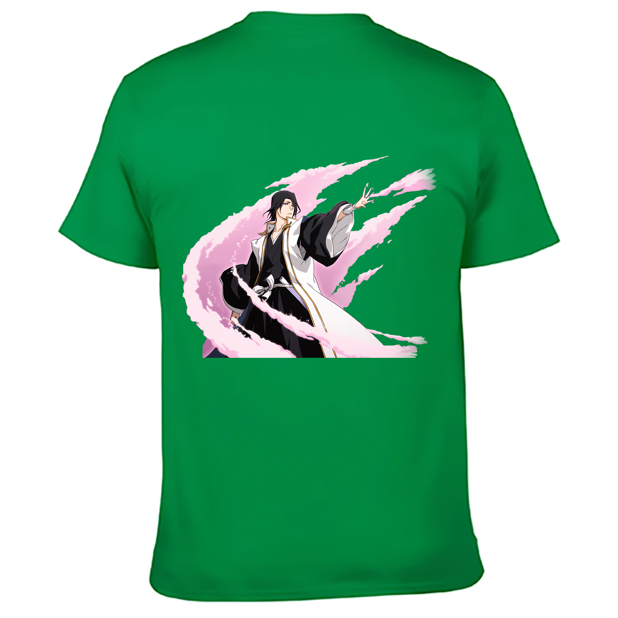 （画像用） ブリーチ くちき びゃくや BLEACH Kuchiki Byakuya 綿100％ メンズ半袖Tシャツ（バックプリント） 通気性