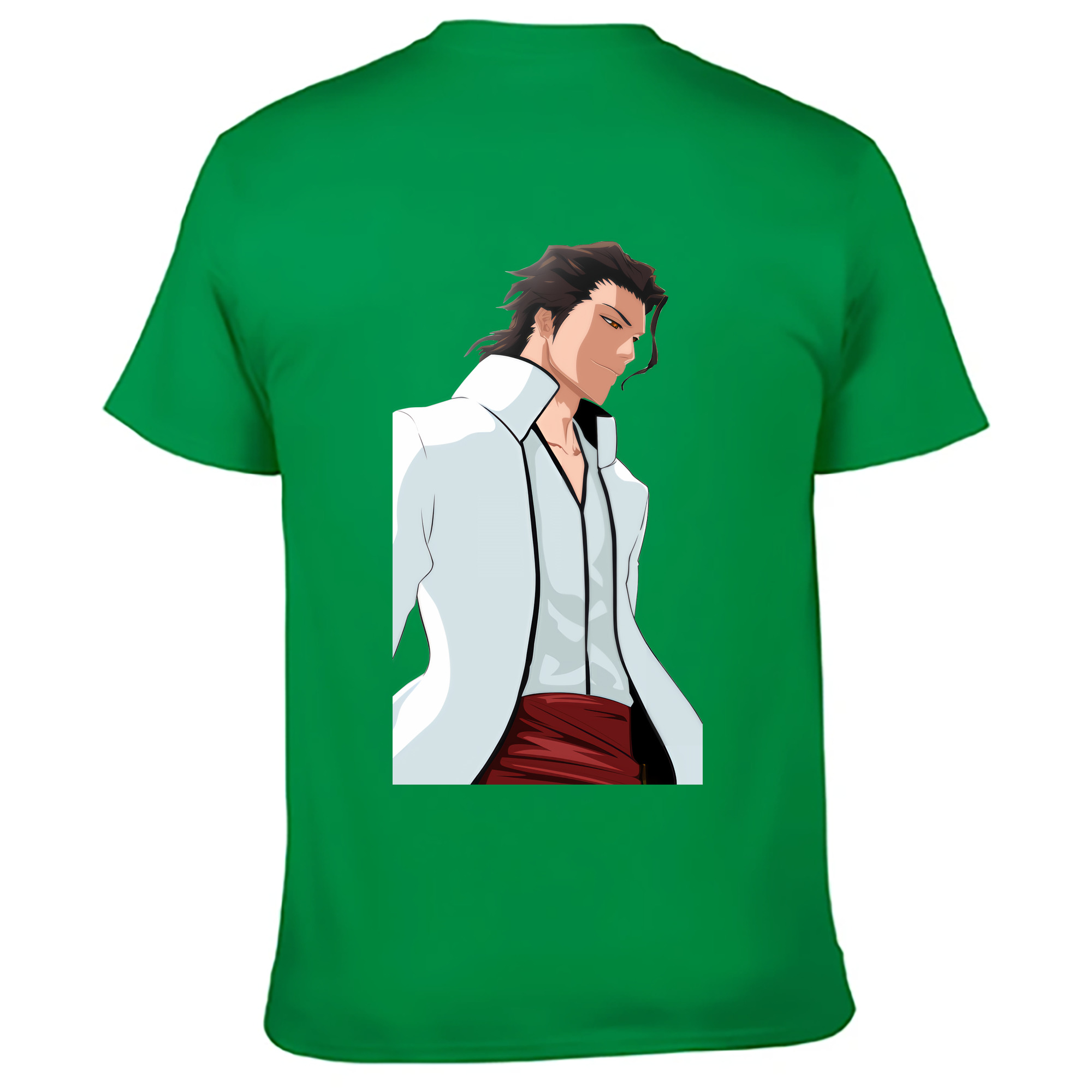 （画像用） ブリーチ 藍染 惣右介（あいぜん そうすけ） BLEACH Aizen Sousuke 綿100％ メンズ半袖Tシャツ（バックプリント） 通気性