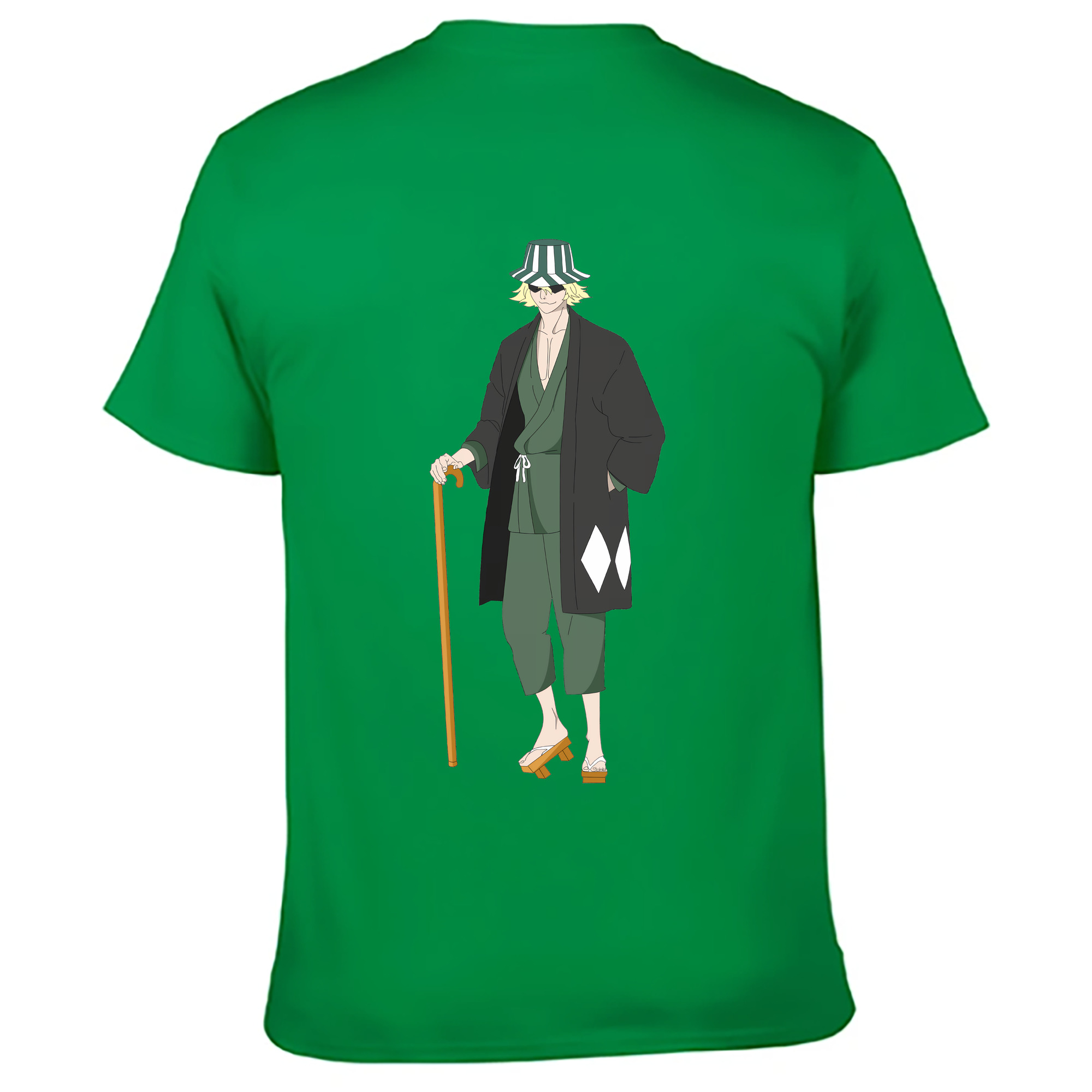 （画像用） "ブリーチ 浦原 喜助（うらはら きすけ） BLEACH Urahara Kisuke " 綿100％ メンズ半袖Tシャツ（バックプリント） 通気性