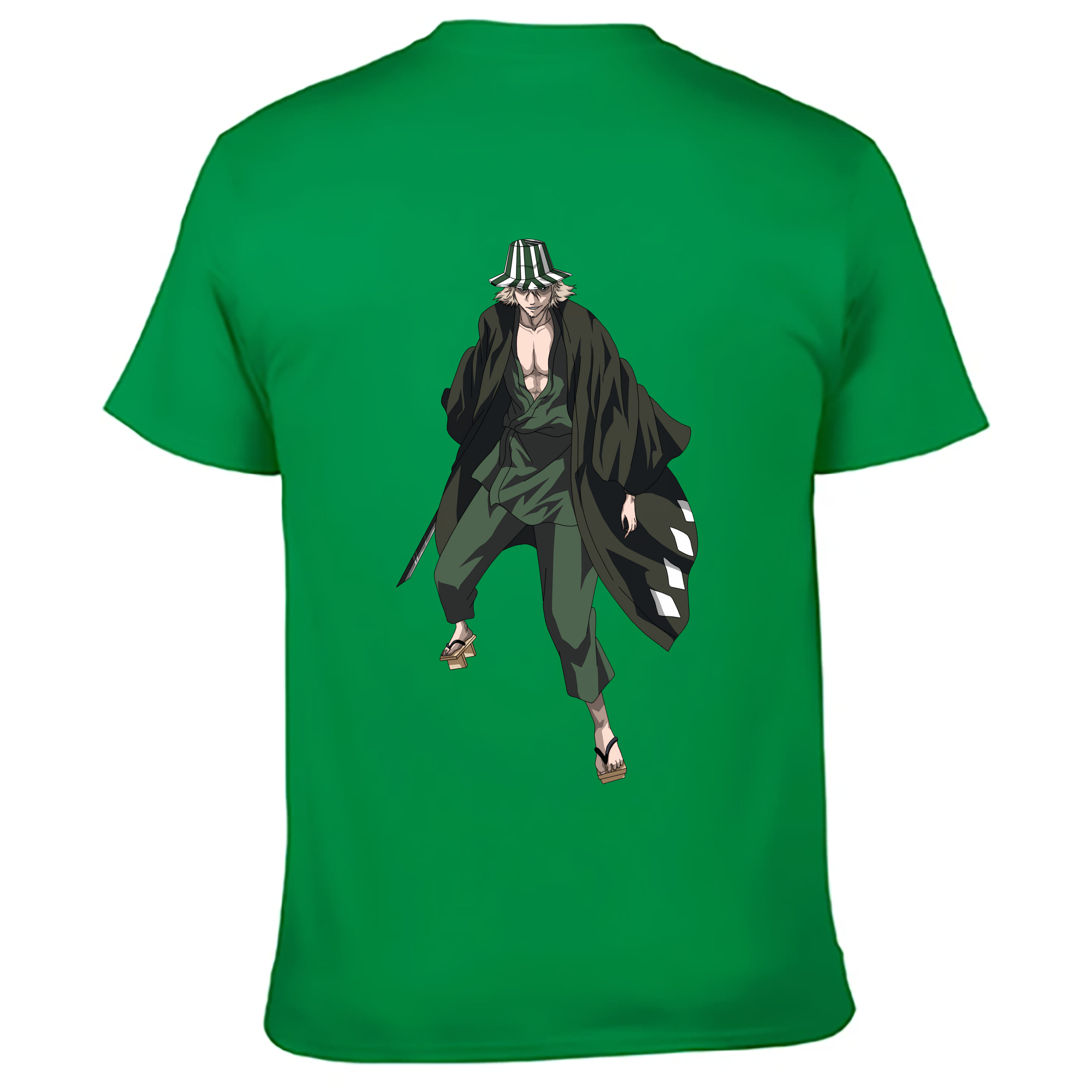 （画像用） "ブリーチ 浦原 喜助（うらはら きすけ） BLEACH Urahara Kisuke " 綿100％ メンズ半袖Tシャツ（バックプリント） 通気性