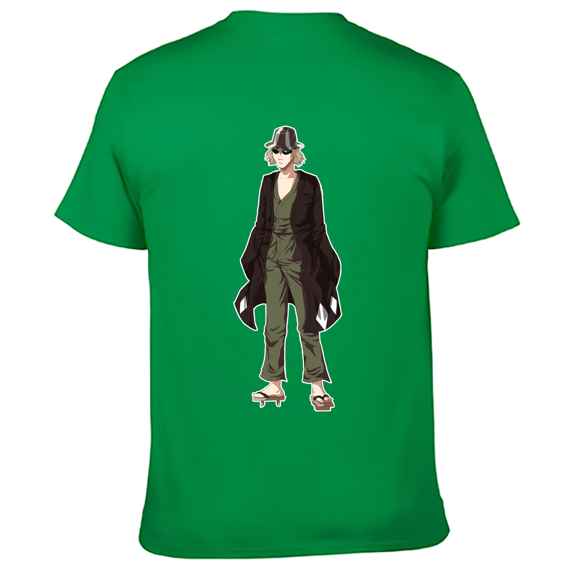 （画像用） "ブリーチ 浦原 喜助（うらはら きすけ） BLEACH Urahara Kisuke " 綿100％ メンズ半袖Tシャツ（バックプリント） 通気性