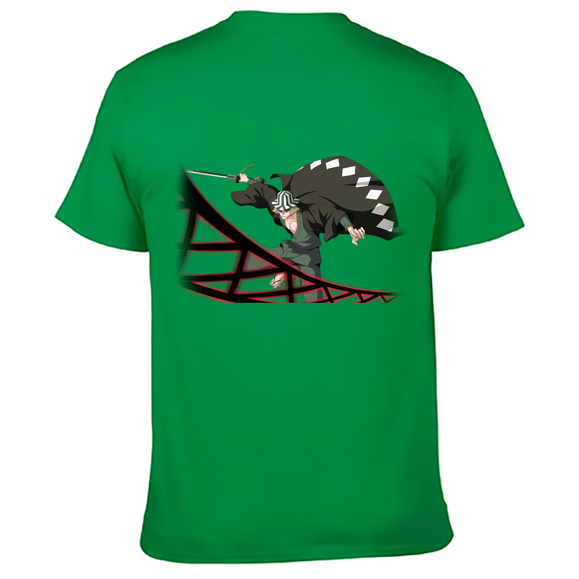 （画像用） "ブリーチ 浦原 喜助（うらはら きすけ） BLEACH Urahara Kisuke " 綿100％ メンズ半袖Tシャツ（バックプリント） 通気性