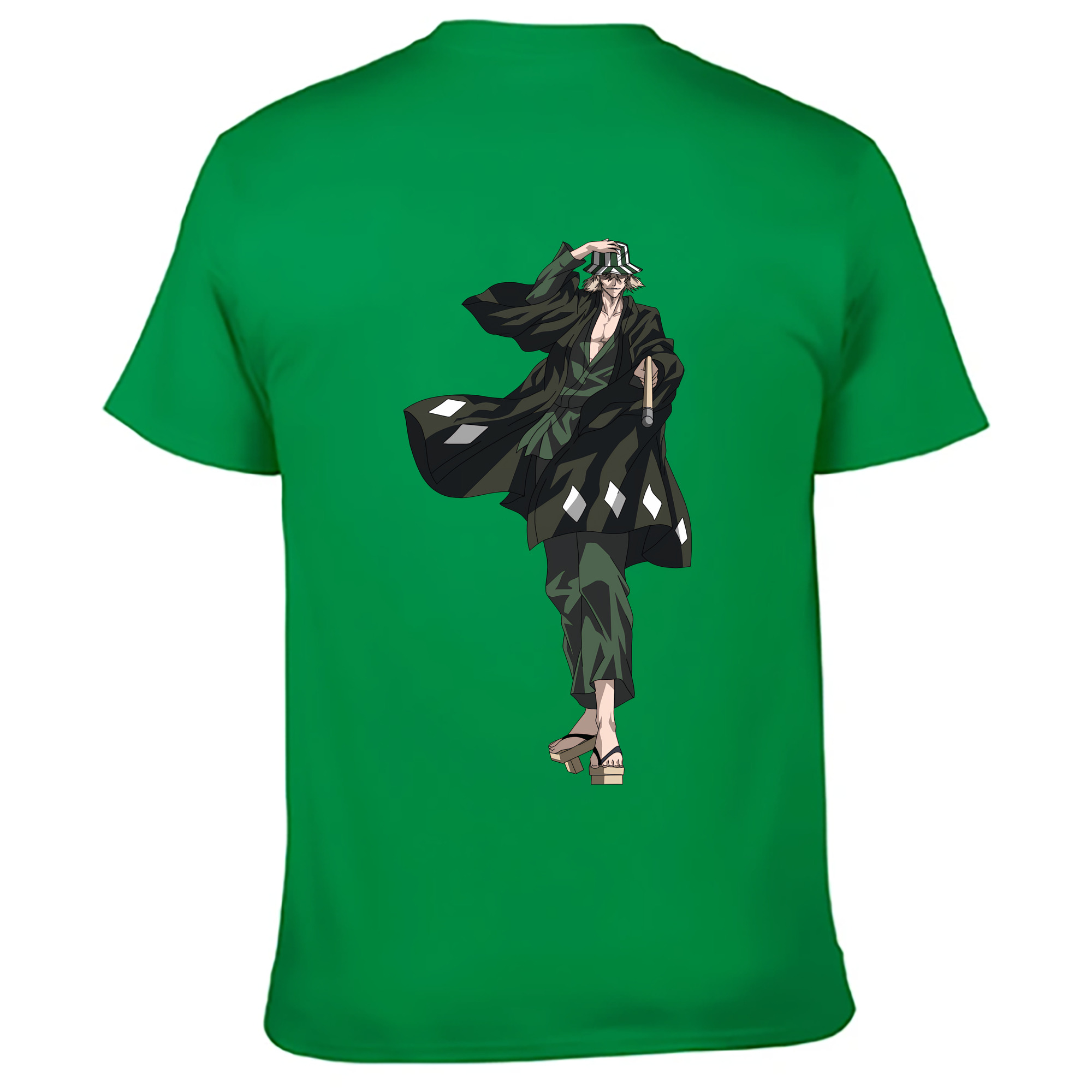 （画像用） "ブリーチ 浦原 喜助（うらはら きすけ） BLEACH Urahara Kisuke " 綿100％ メンズ半袖Tシャツ（バックプリント） 通気性
