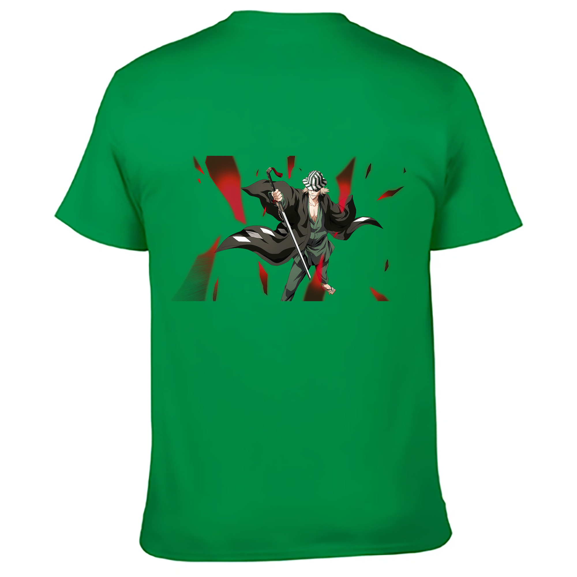 （画像用） "ブリーチ 浦原 喜助（うらはら きすけ） BLEACH Urahara Kisuke " 綿100％ メンズ半袖Tシャツ（バックプリント） 通気性