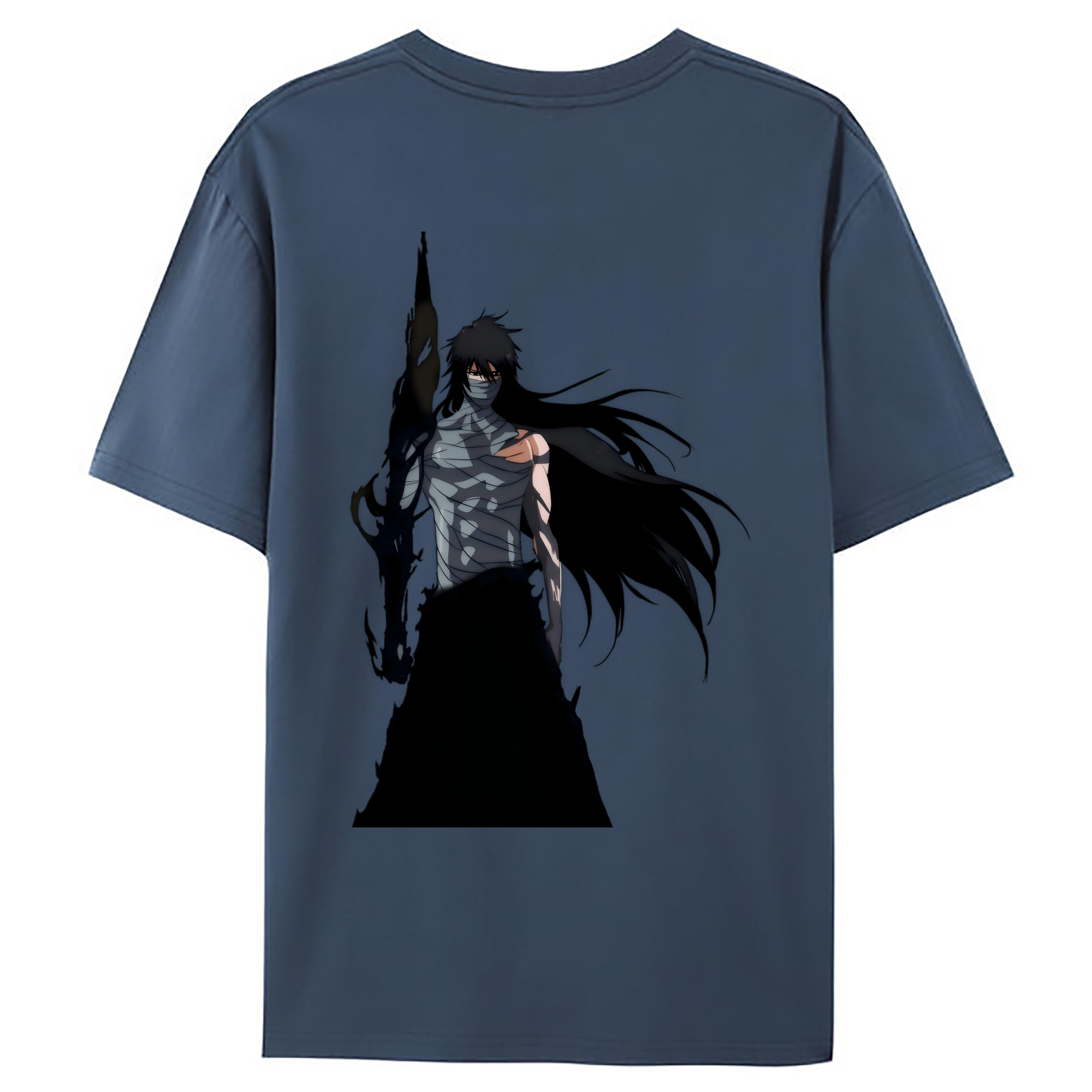 （画像用） ブリーチ 黒崎一護（くろさき いちご）BLEACH Kurosaki Ichigo 綿100％ メンズ半袖Tシャツ（バックプリント） 通気性