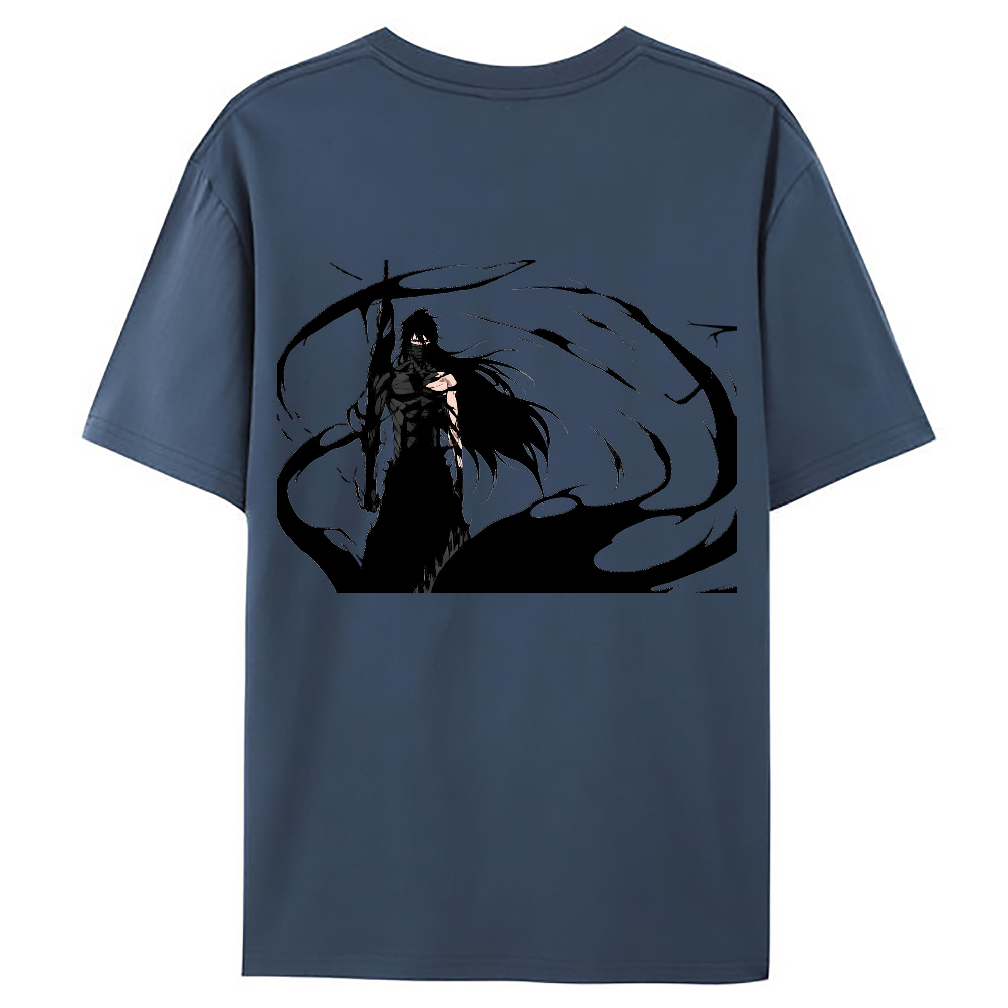 （画像用） ブリーチ 黒崎一護（くろさき いちご）BLEACH Kurosaki Ichigo 綿100％ メンズ半袖Tシャツ（バックプリント） 通気性