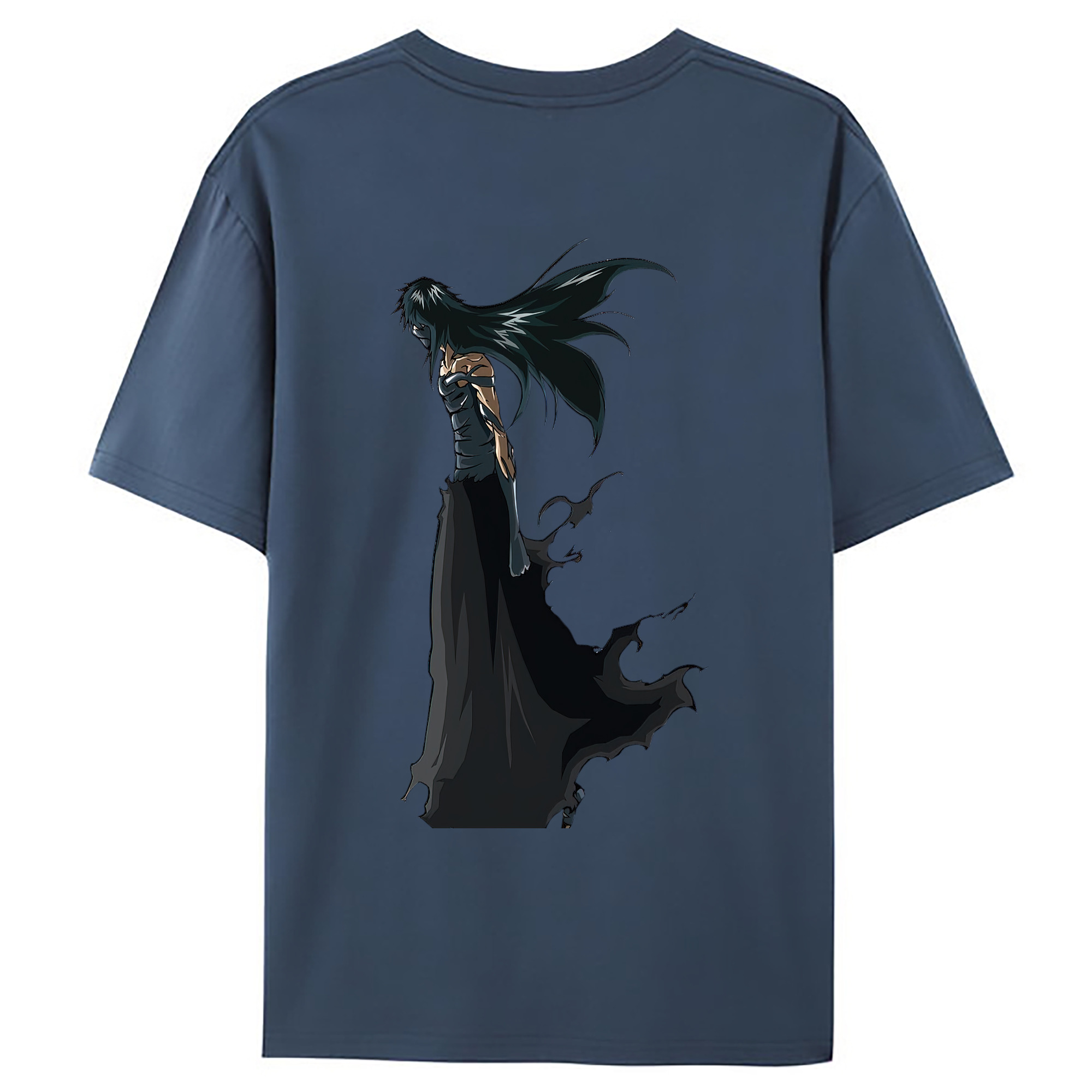 （画像用） ブリーチ 黒崎一護（くろさき いちご）BLEACH Kurosaki Ichigo 綿100％ メンズ半袖Tシャツ（バックプリント） 通気性