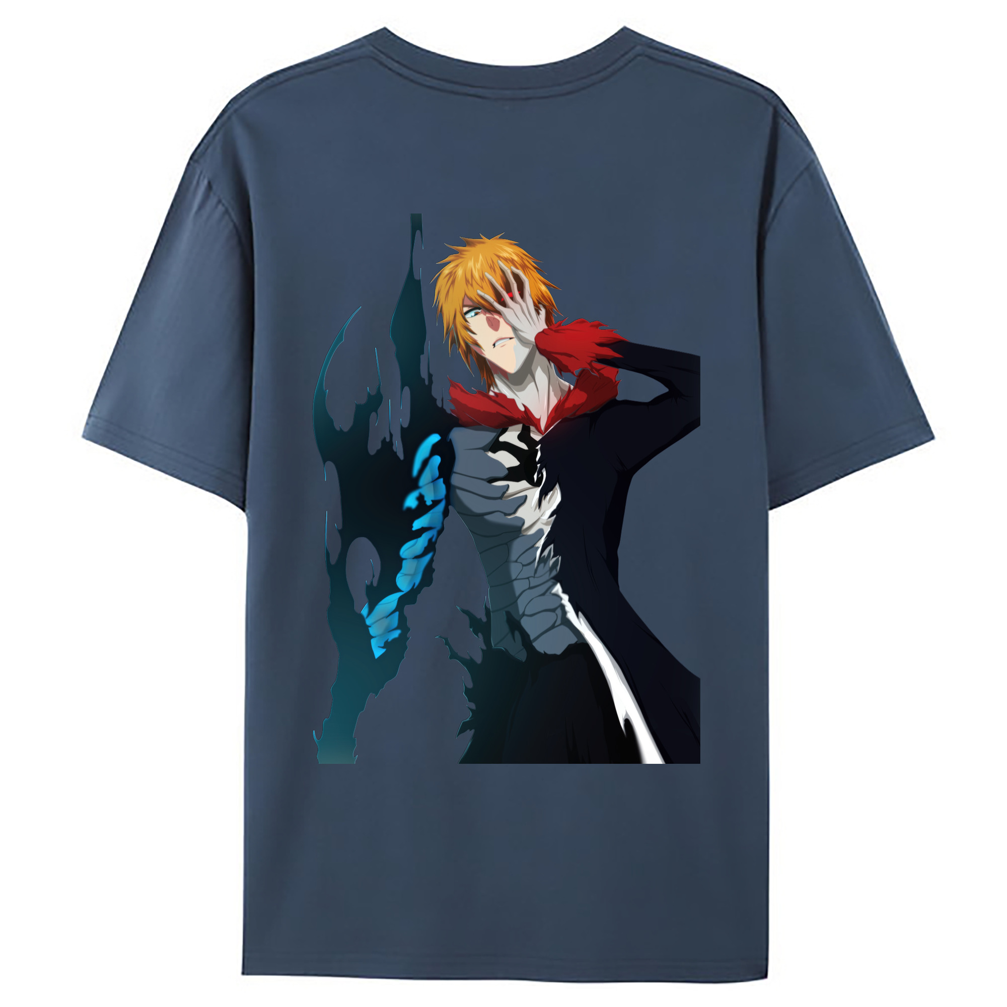 （画像用） ブリーチ 黒崎一護（くろさき いちご）BLEACH Kurosaki Ichigo 綿100％ メンズ半袖Tシャツ（バックプリント） 通気性