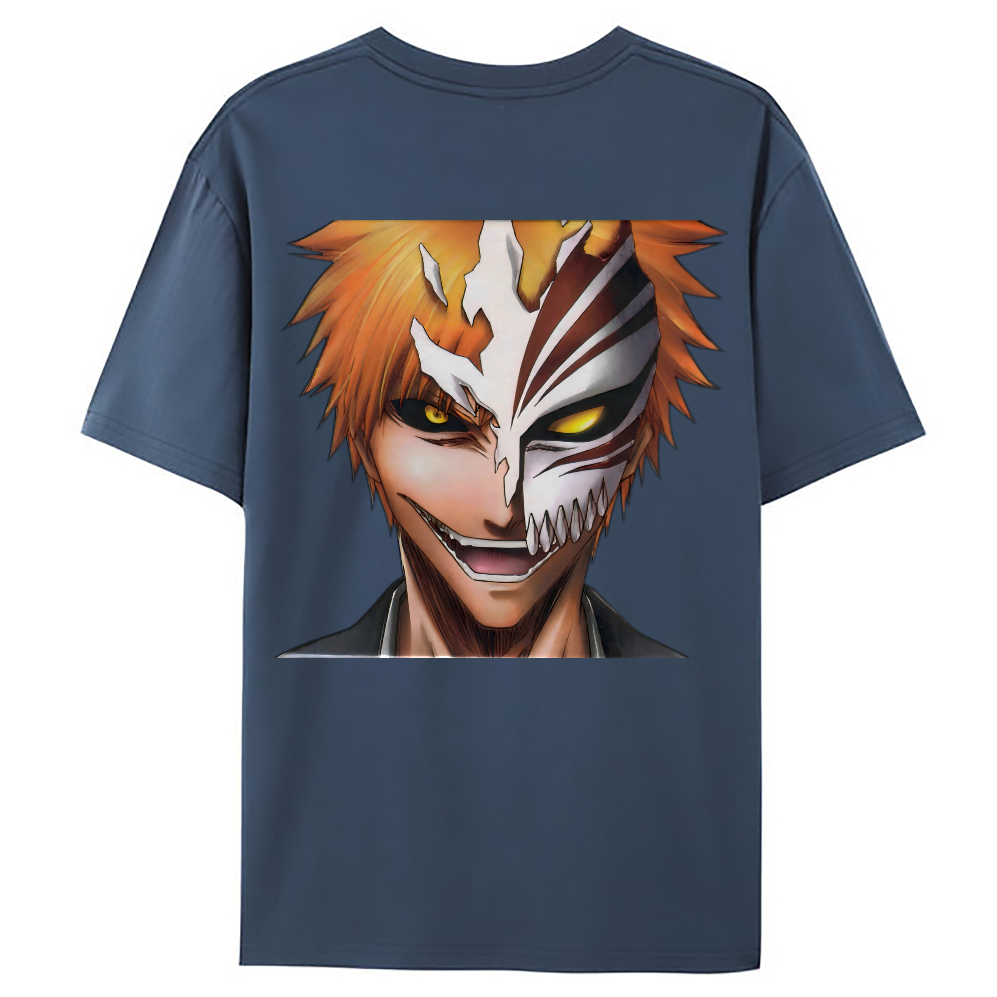 （画像用） ブリーチ 黒崎一護（くろさき いちご）BLEACH Kurosaki Ichigo 綿100％ メンズ半袖Tシャツ（バックプリント） 通気性