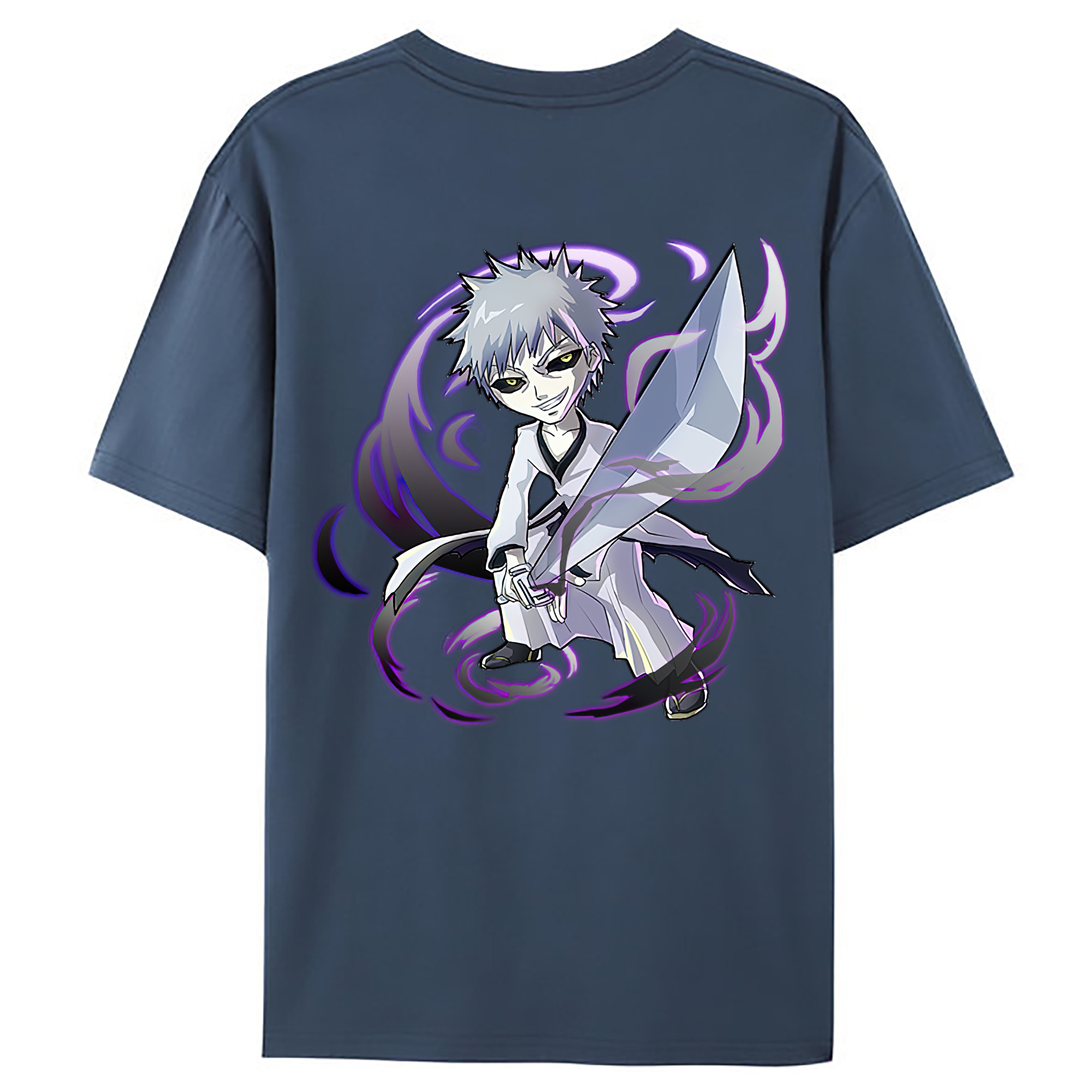 （画像用） ブリーチ 黒崎一護（くろさき いちご）BLEACH Kurosaki Ichigo 綿100％ メンズ半袖Tシャツ（バックプリント） 通気性