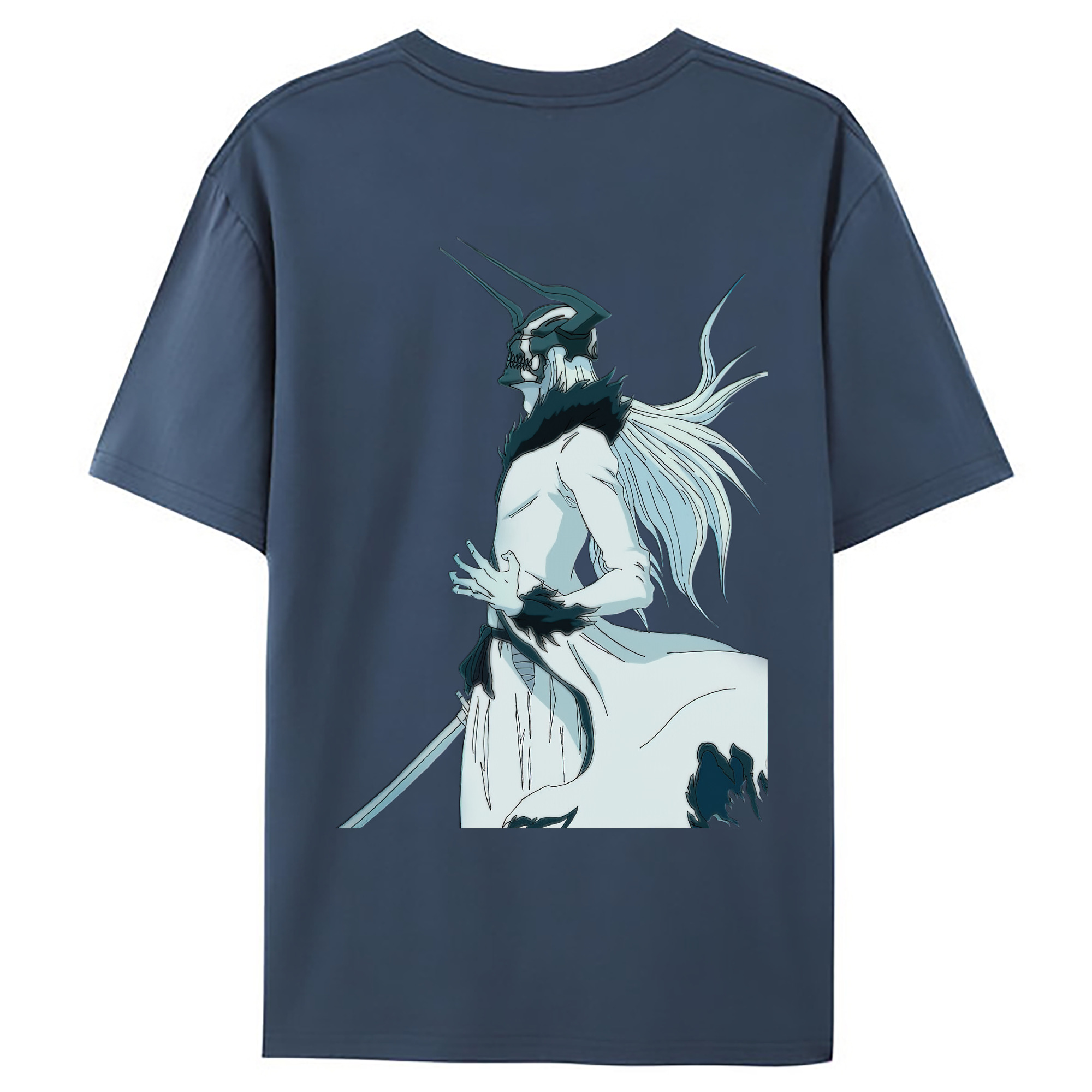 （画像用） ブリーチ 黒崎一護（くろさき いちご）BLEACH Kurosaki Ichigo 綿100％ メンズ半袖Tシャツ（バックプリント） 通気性