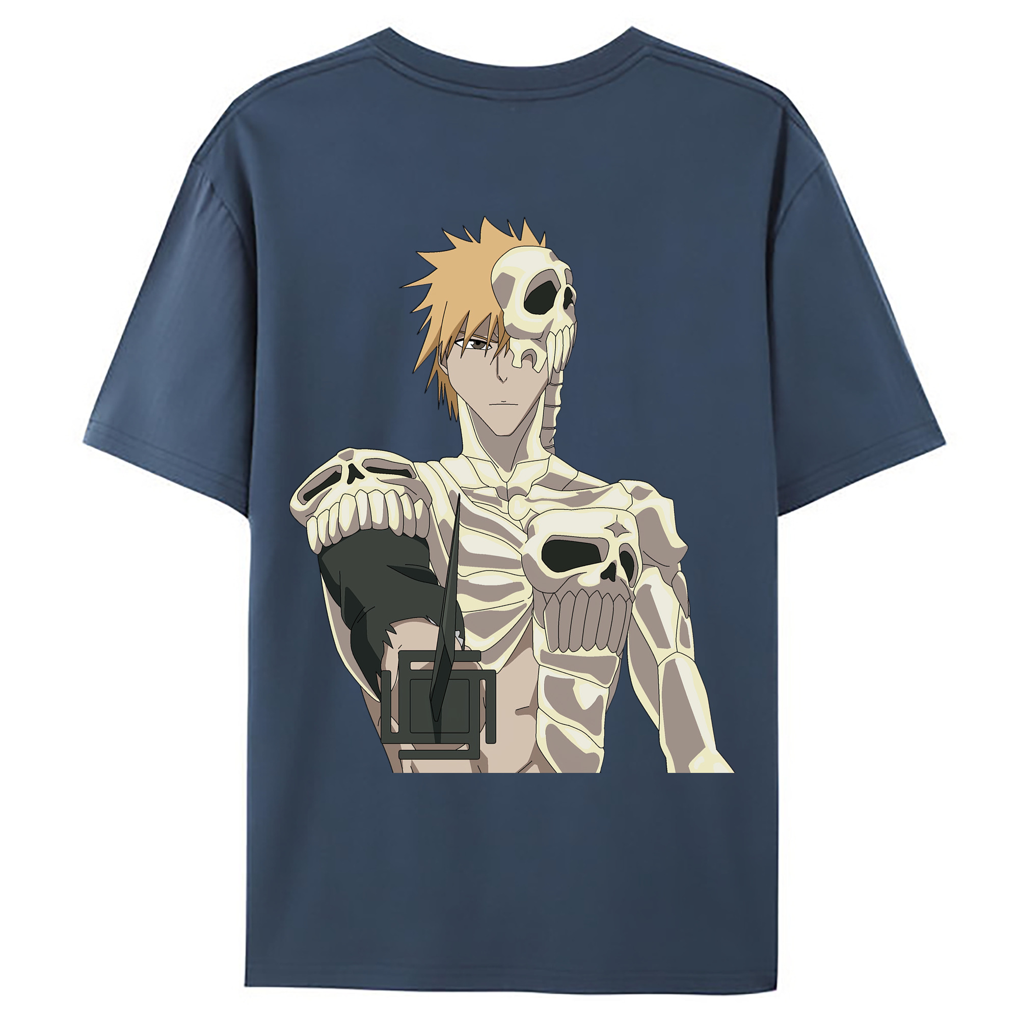 （画像用） ブリーチ 黒崎一護（くろさき いちご）BLEACH Kurosaki Ichigo 綿100％ メンズ半袖Tシャツ（バックプリント） 通気性