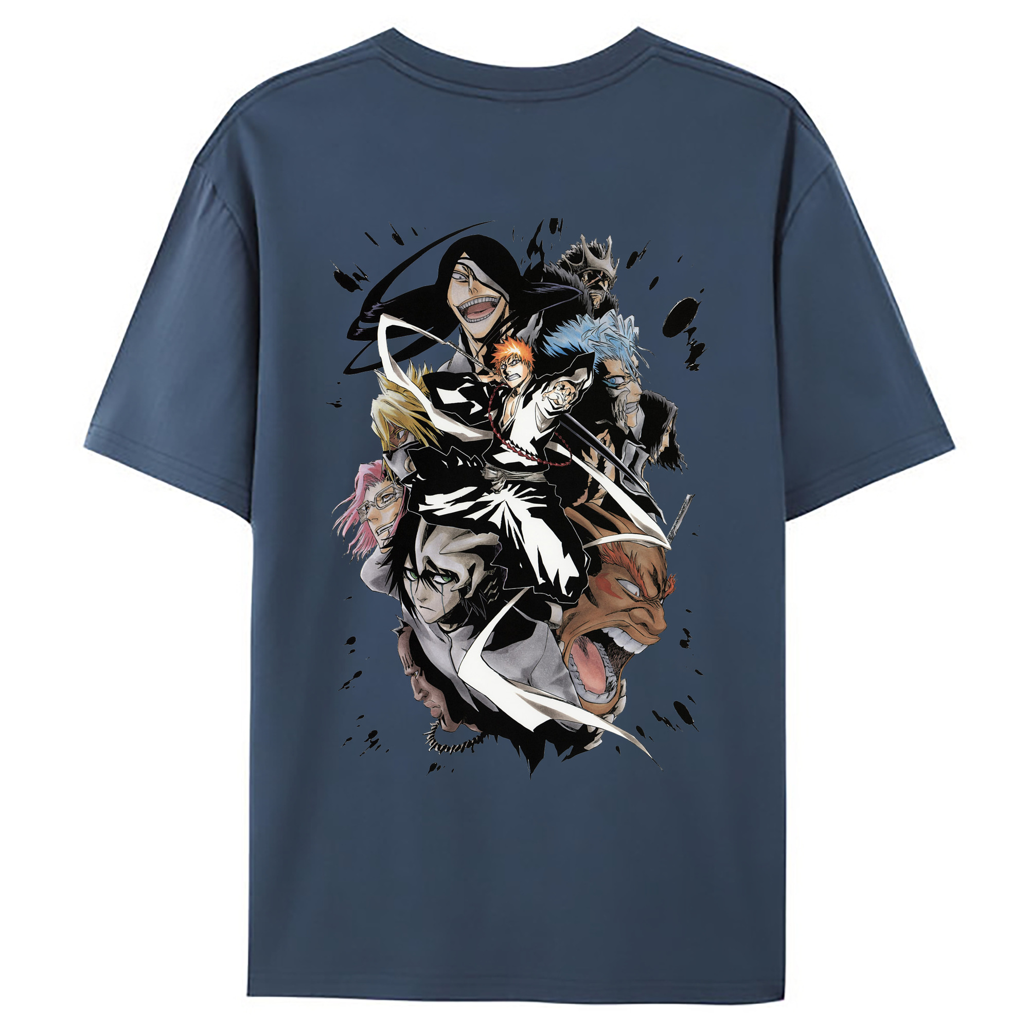（画像用） ブリーチ 黒崎一護（くろさき いちご）BLEACH Kurosaki Ichigo 綿100％ メンズ半袖Tシャツ（バックプリント） 通気性