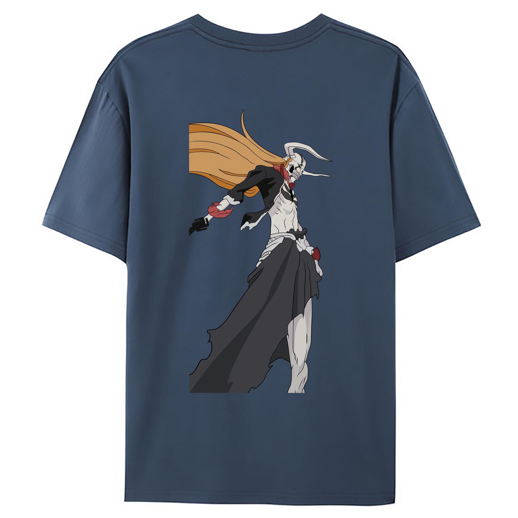 （画像用） ブリーチ 黒崎一護（くろさき いちご）BLEACH Kurosaki Ichigo 綿100％ メンズ半袖Tシャツ（バックプリント） 通気性