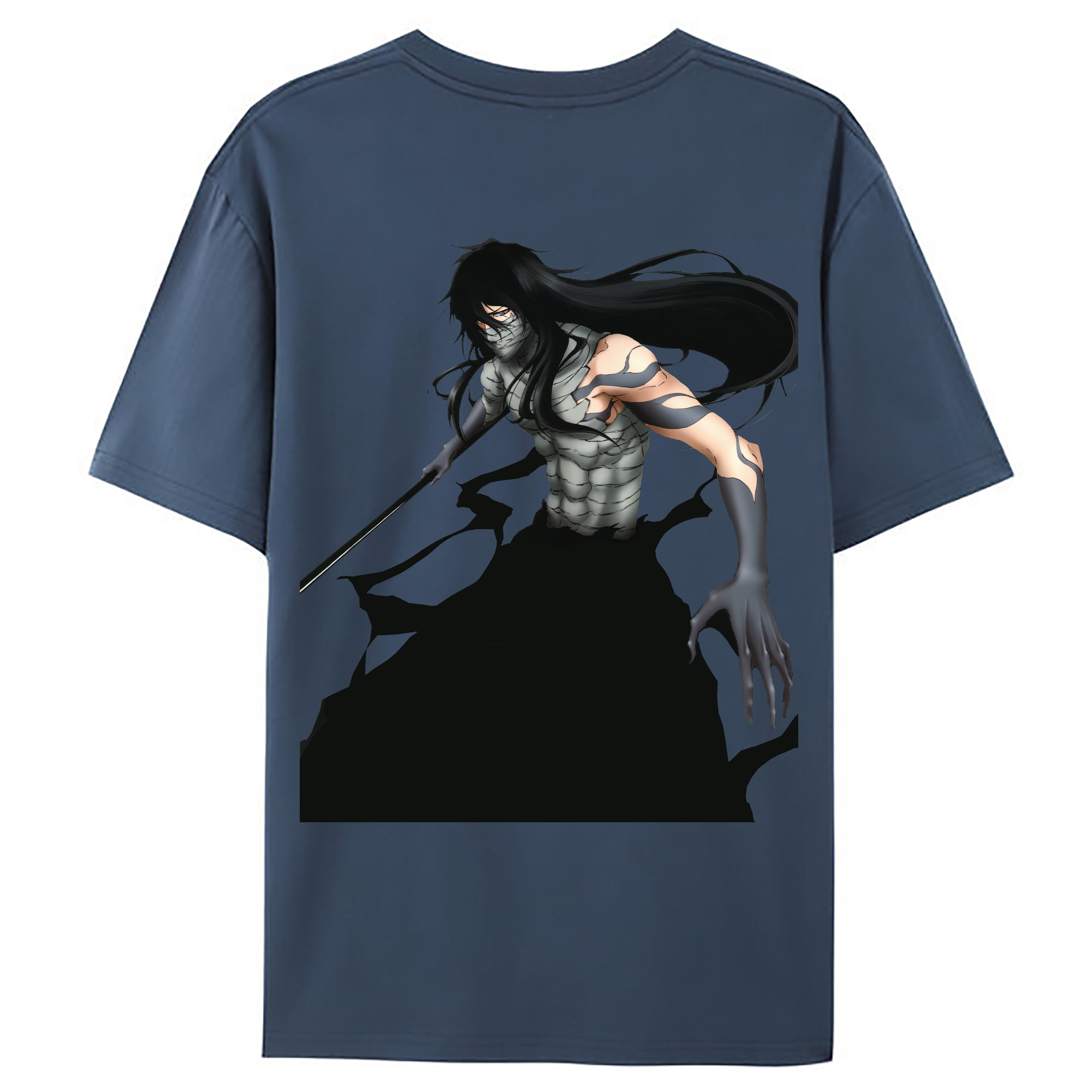 （画像用） ブリーチ 黒崎一護（くろさき いちご）BLEACH Kurosaki Ichigo 綿100％ メンズ半袖Tシャツ（バックプリント） 通気性