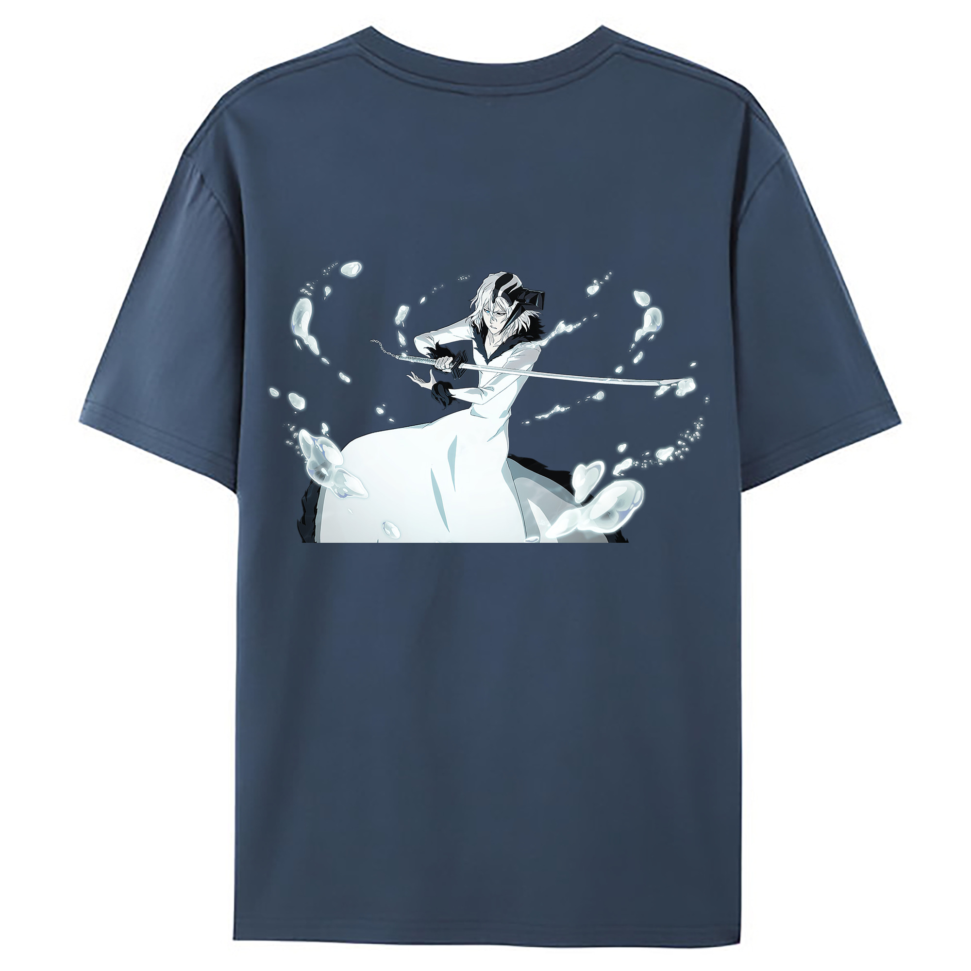 （画像用） ブリーチ 黒崎一護（くろさき いちご）BLEACH Kurosaki Ichigo 綿100％ メンズ半袖Tシャツ（バックプリント） 通気性