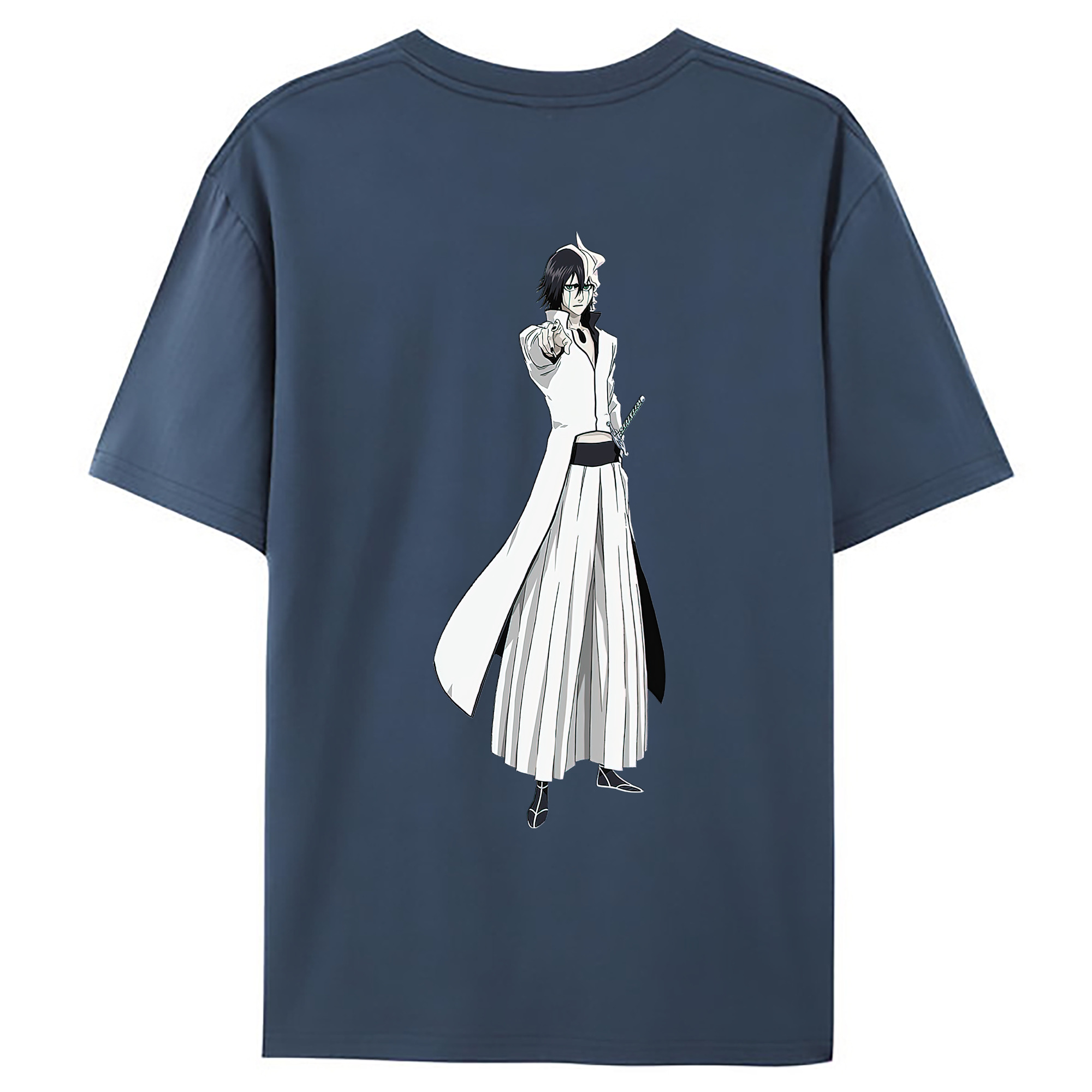 （画像用） ブリーチ ウルキオラ·シファー BLEACH Ulquiorra cifer 綿100％ メンズ半袖Tシャツ（バックプリント） 通気性