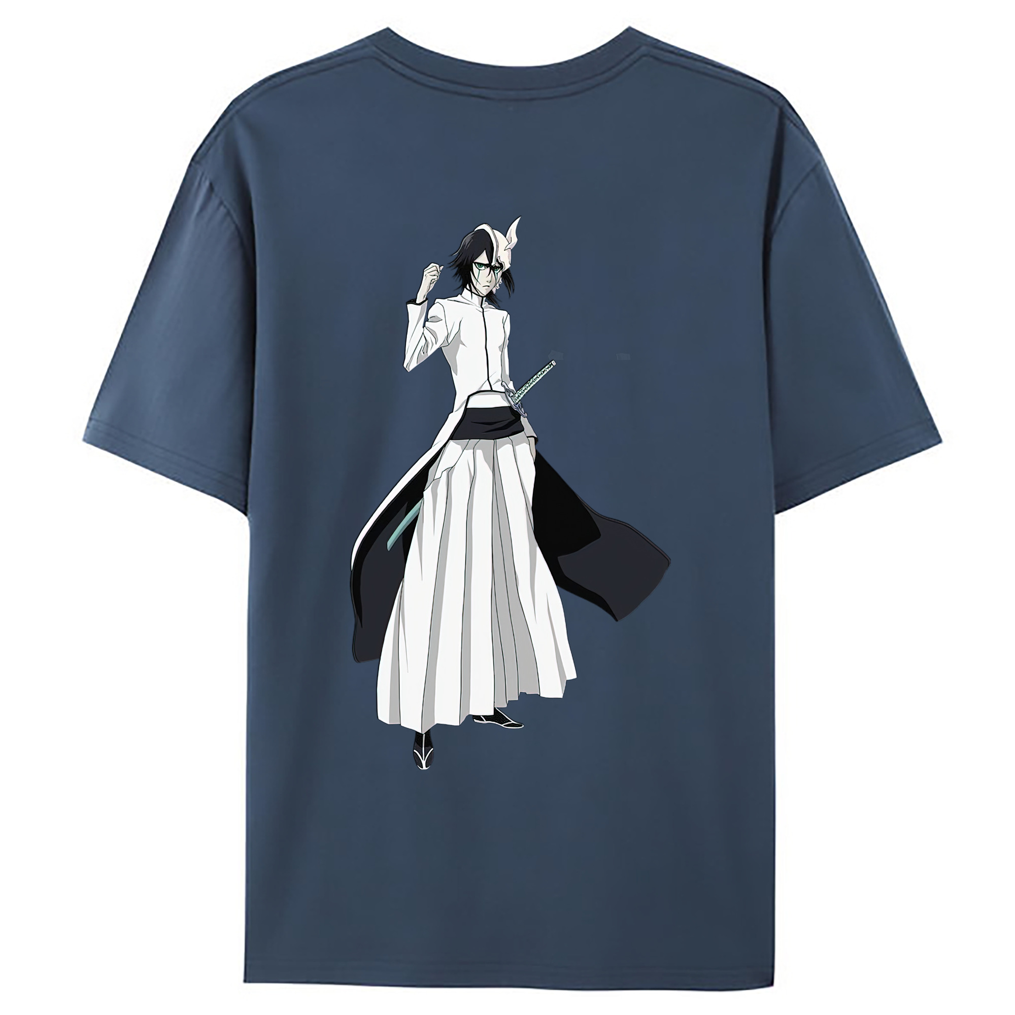 （画像用） ブリーチ ウルキオラ·シファー BLEACH Ulquiorra cifer 綿100％ メンズ半袖Tシャツ（バックプリント） 通気性