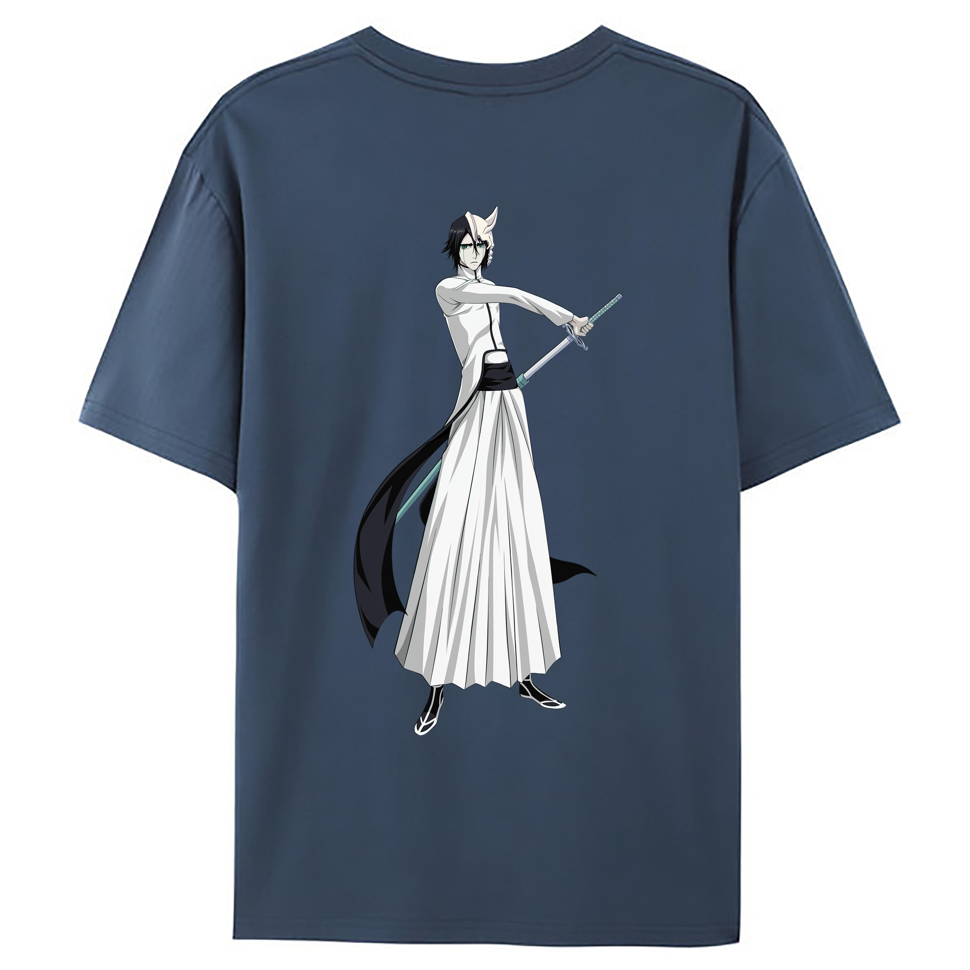 （画像用） ブリーチ ウルキオラ·シファー BLEACH Ulquiorra cifer 綿100％ メンズ半袖Tシャツ（バックプリント） 通気性