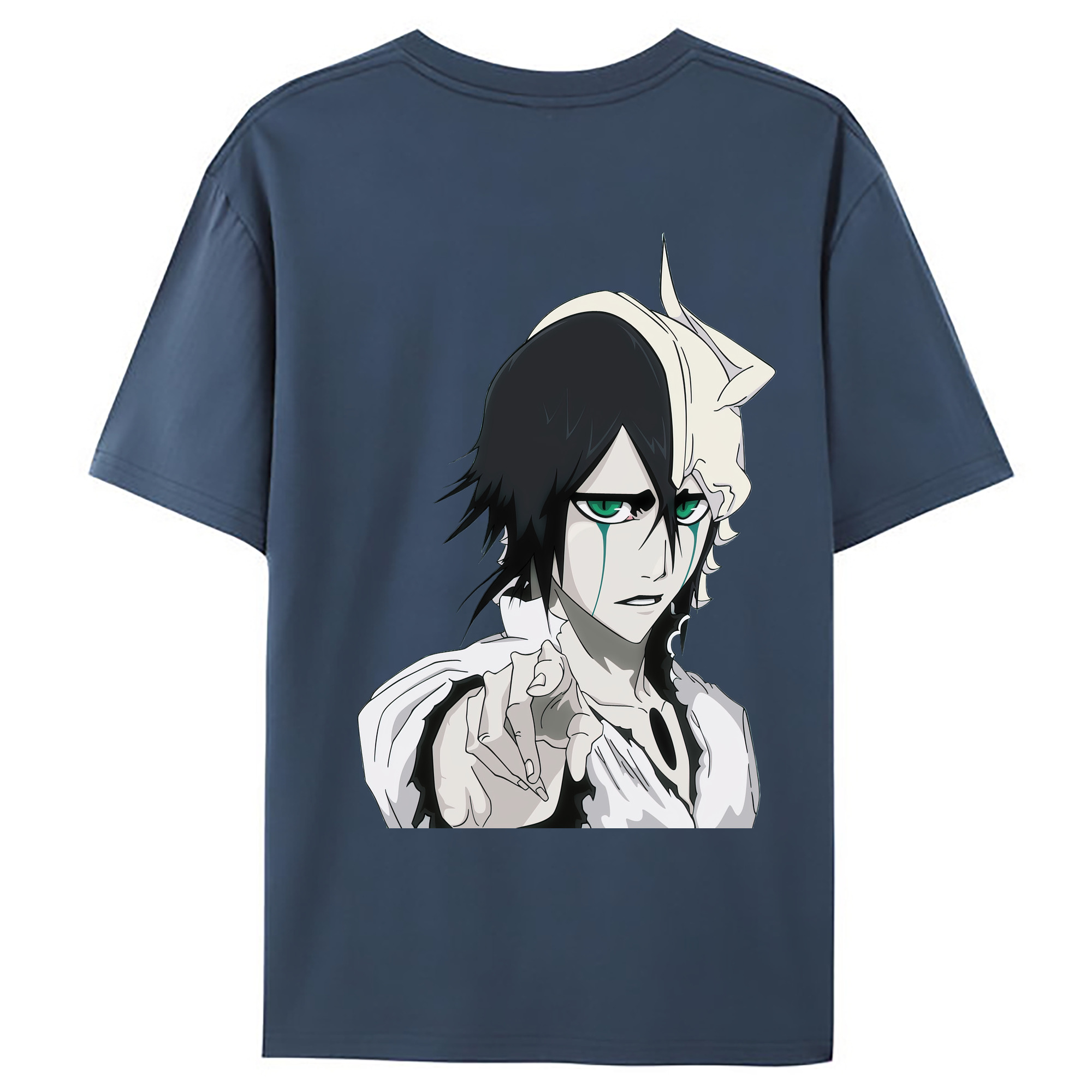 （画像用） ブリーチ ウルキオラ·シファー BLEACH Ulquiorra cifer 綿100％ メンズ半袖Tシャツ（バックプリント） 通気性