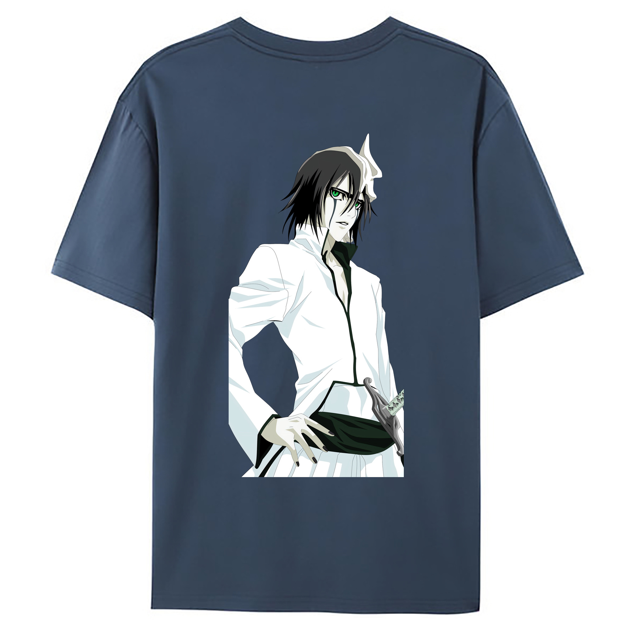 （画像用） ブリーチ ウルキオラ·シファー BLEACH Ulquiorra cifer 綿100％ メンズ半袖Tシャツ（バックプリント） 通気性