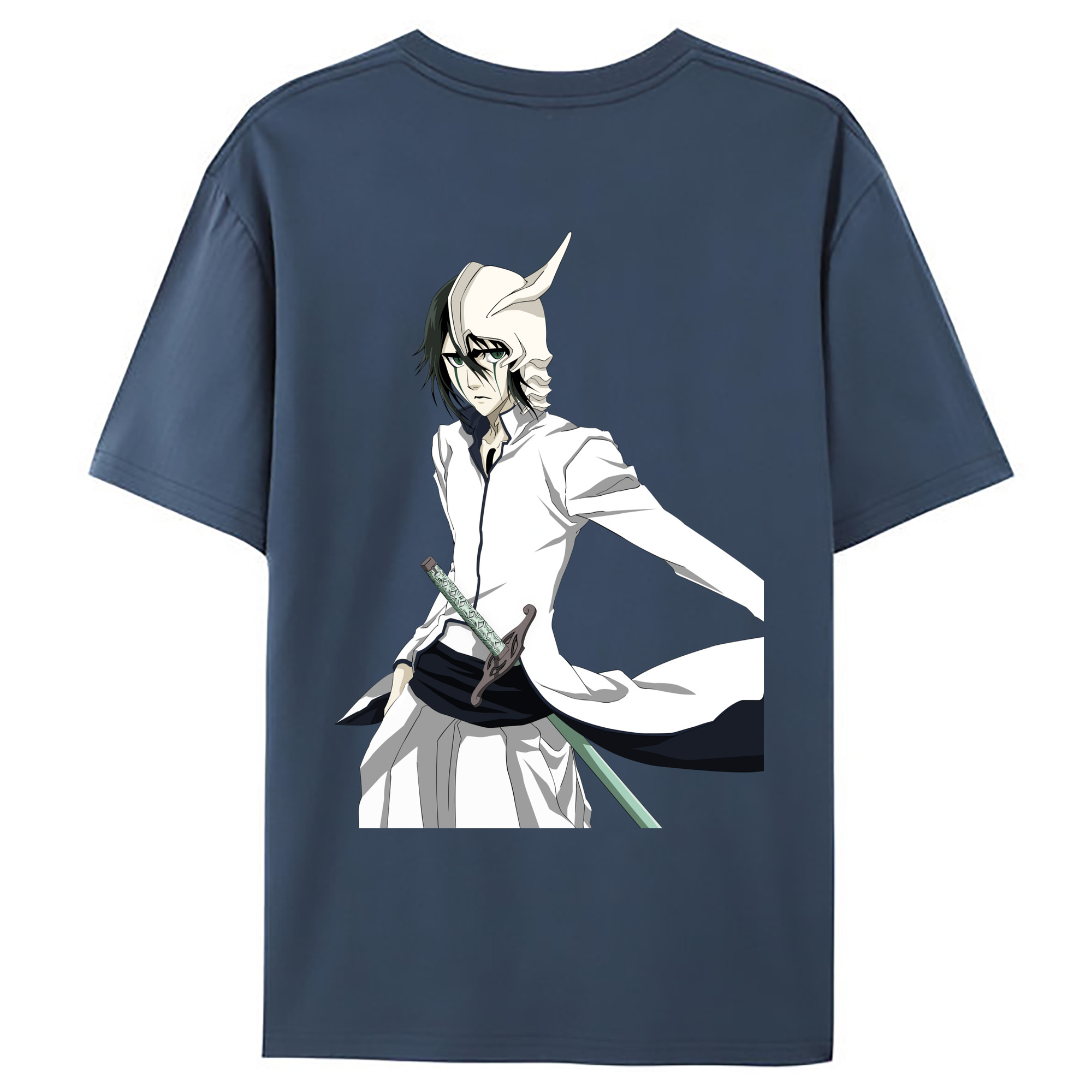 （画像用） ブリーチ ウルキオラ·シファー BLEACH Ulquiorra cifer 綿100％ メンズ半袖Tシャツ（バックプリント） 通気性