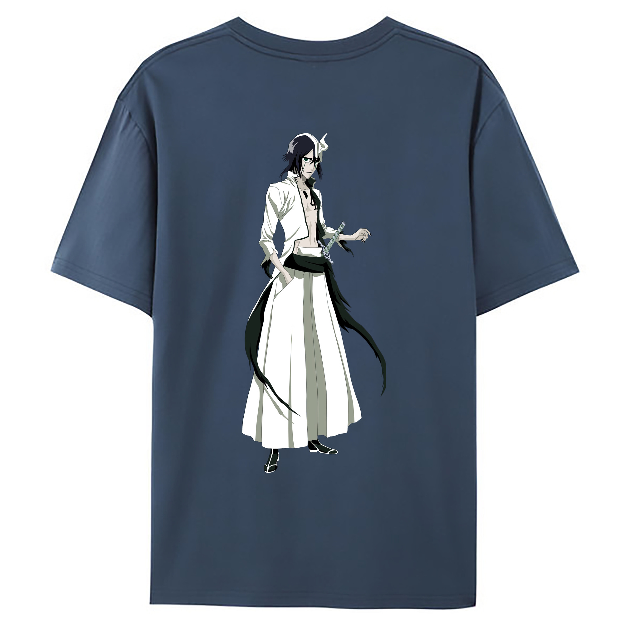 （画像用） ブリーチ ウルキオラ·シファー BLEACH Ulquiorra cifer 綿100％ メンズ半袖Tシャツ（バックプリント） 通気性