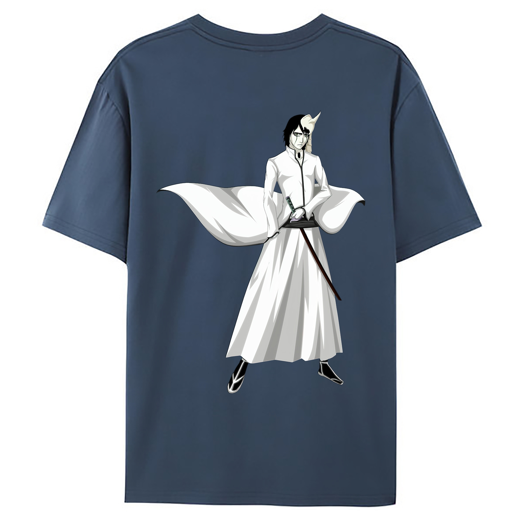 （画像用） ブリーチ ウルキオラ·シファー BLEACH Ulquiorra cifer 綿100％ メンズ半袖Tシャツ（バックプリント） 通気性