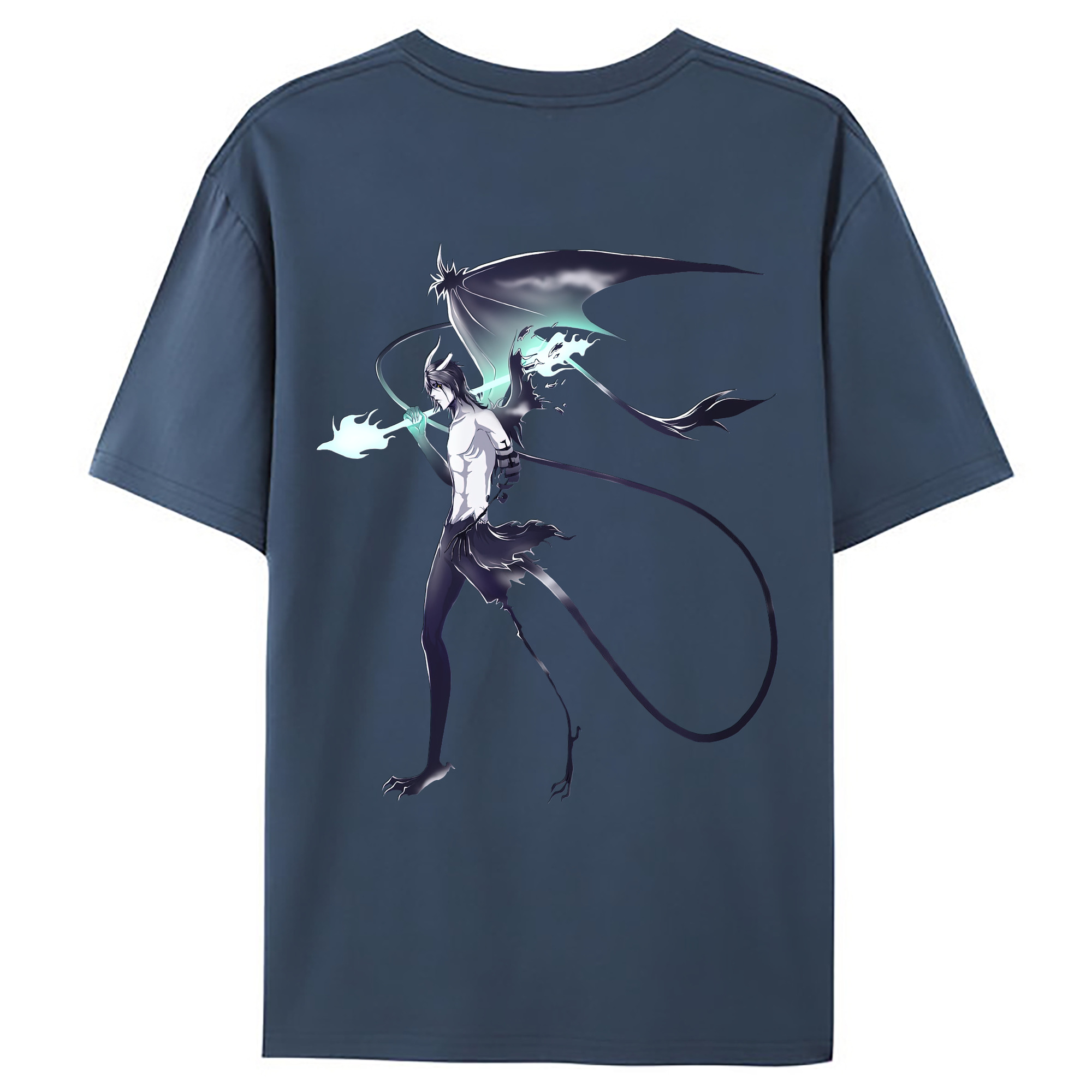 （画像用） ブリーチ ウルキオラ·シファー BLEACH Ulquiorra cifer 綿100％ メンズ半袖Tシャツ（バックプリント） 通気性