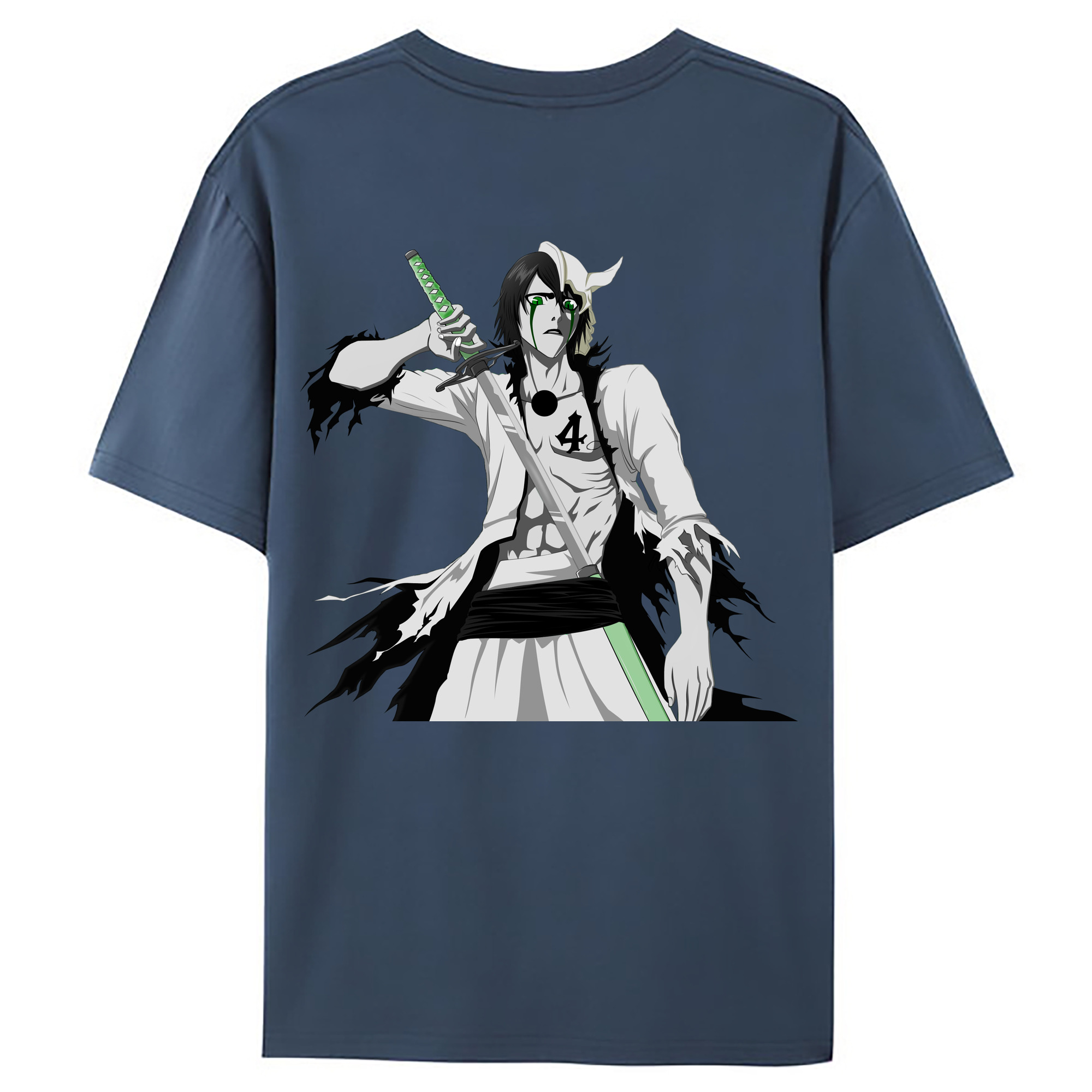 （画像用） ブリーチ ウルキオラ·シファー BLEACH Ulquiorra cifer 綿100％ メンズ半袖Tシャツ（バックプリント） 通気性