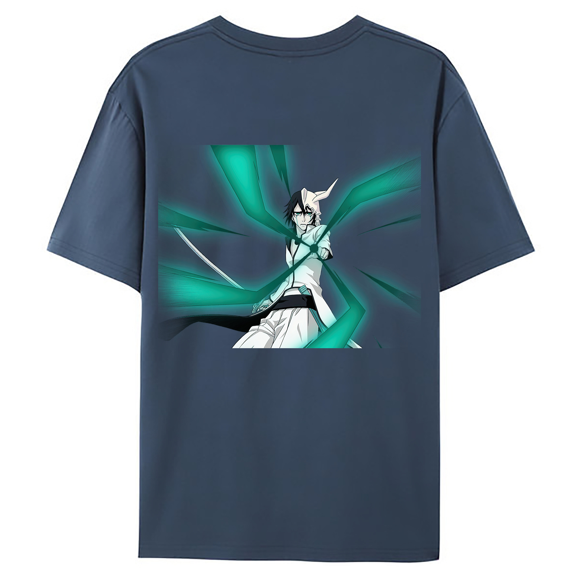 （画像用） ブリーチ ウルキオラ·シファー BLEACH Ulquiorra cifer 綿100％ メンズ半袖Tシャツ（バックプリント） 通気性