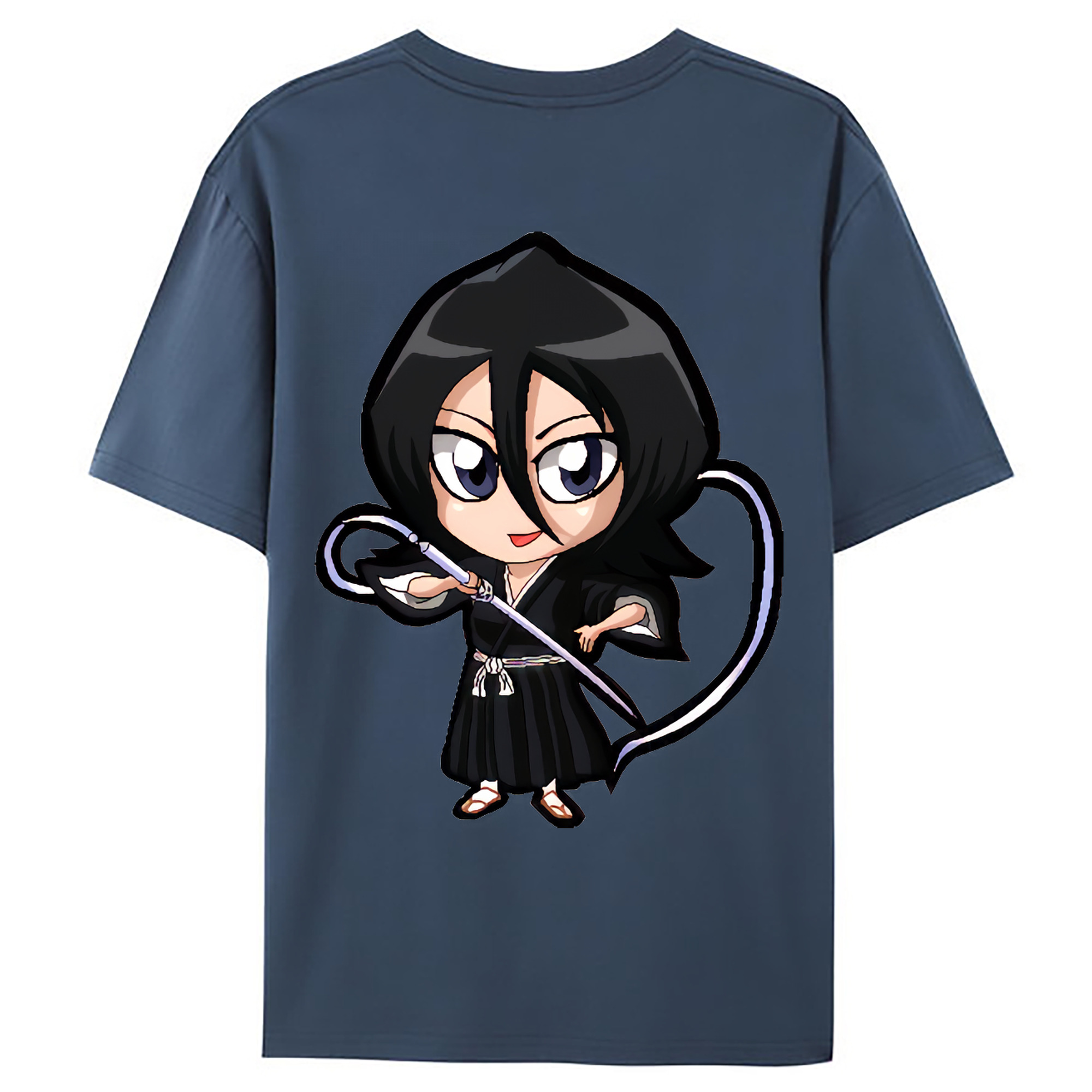 （画像用） ブリーチ 朽木ルキア BLEACH Kuchiki Rukia 綿100％ メンズ半袖Tシャツ（バックプリント） 通気性