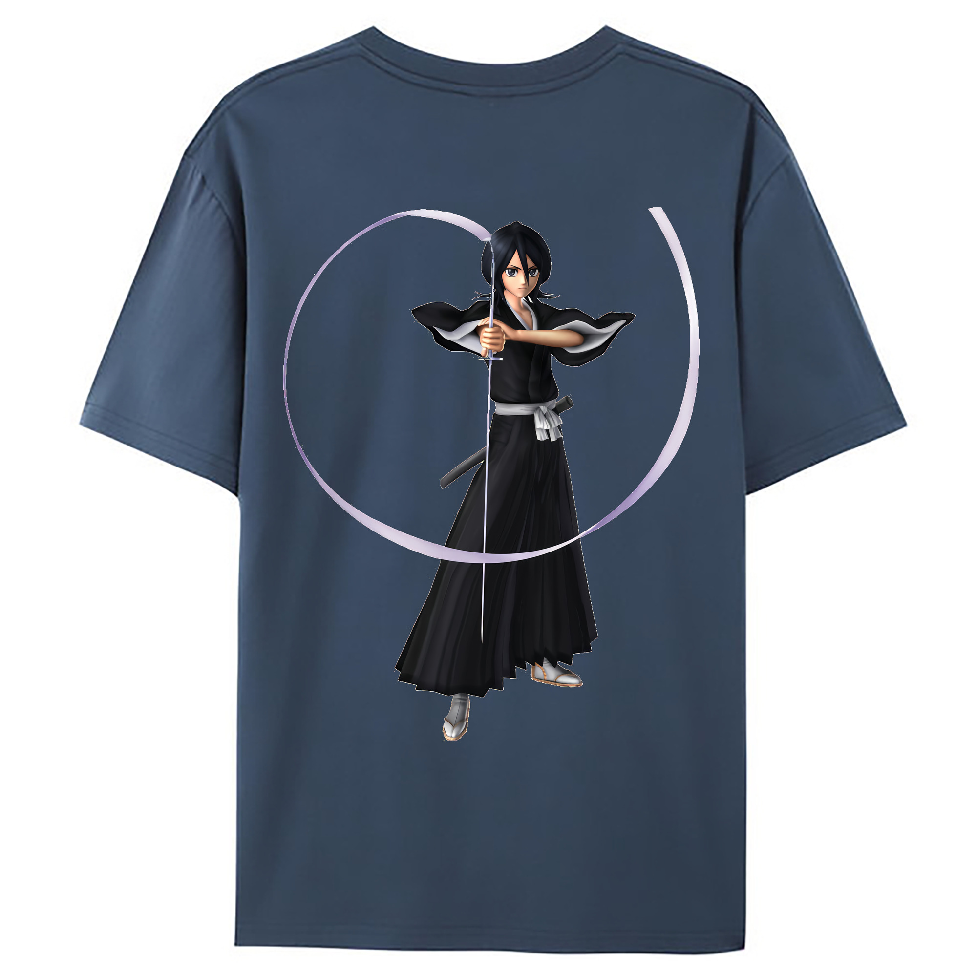 （画像用） ブリーチ 朽木ルキア BLEACH Kuchiki Rukia 綿100％ メンズ半袖Tシャツ（バックプリント） 通気性