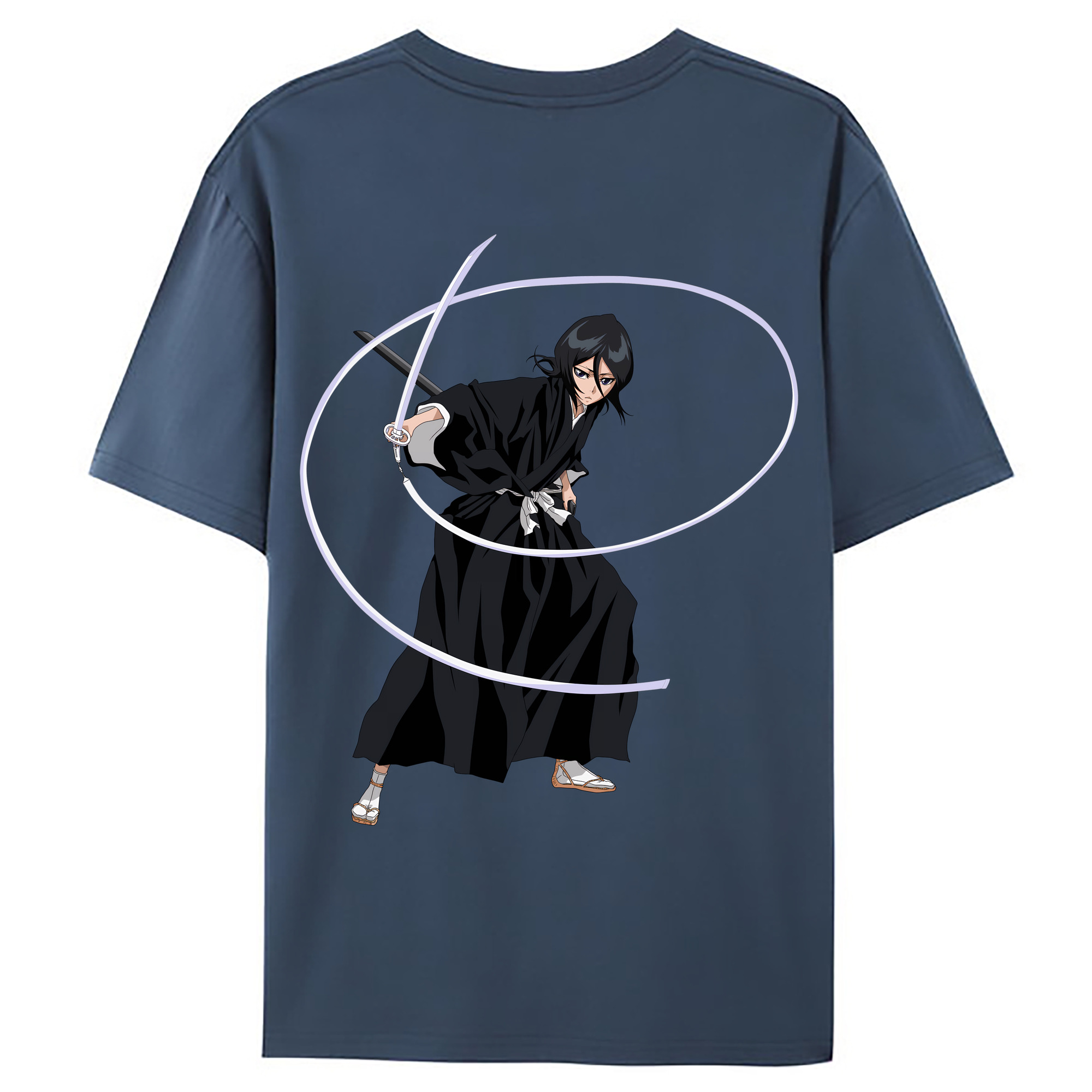 （画像用） ブリーチ 朽木ルキア BLEACH Kuchiki Rukia 綿100％ メンズ半袖Tシャツ（バックプリント） 通気性