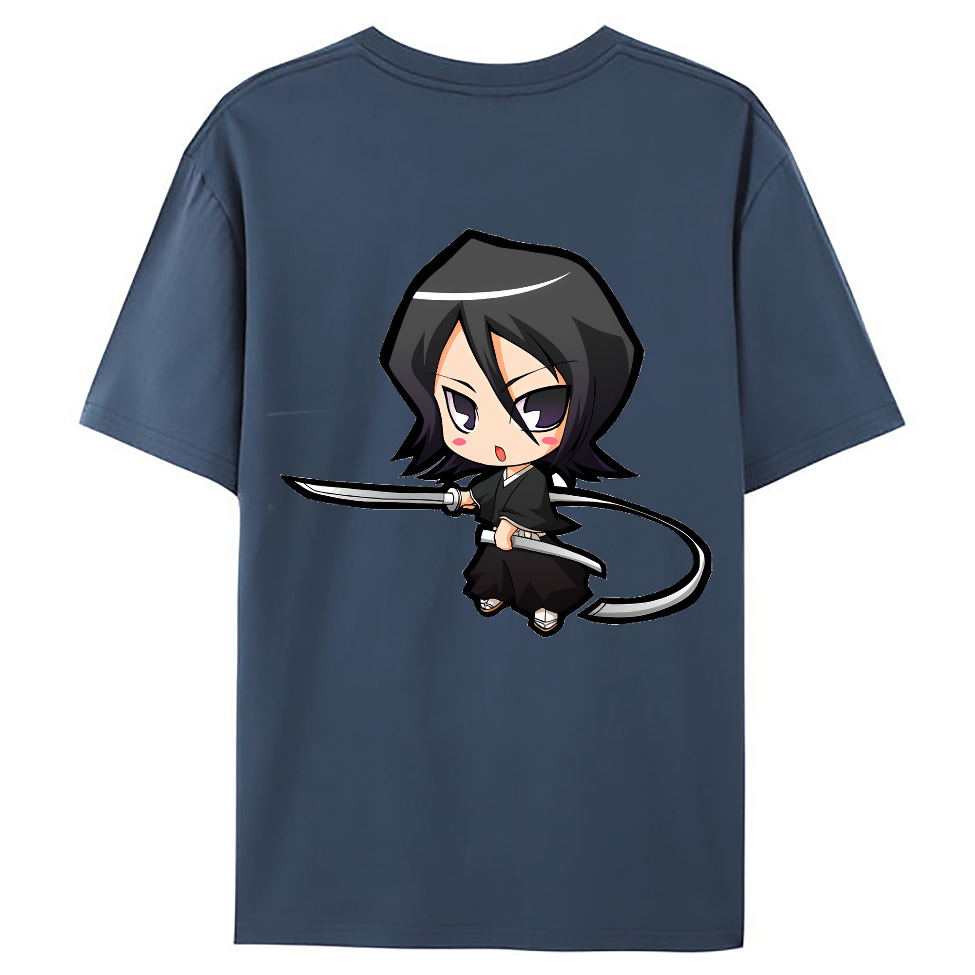 （画像用） ブリーチ 朽木ルキア BLEACH Kuchiki Rukia 綿100％ メンズ半袖Tシャツ（バックプリント） 通気性