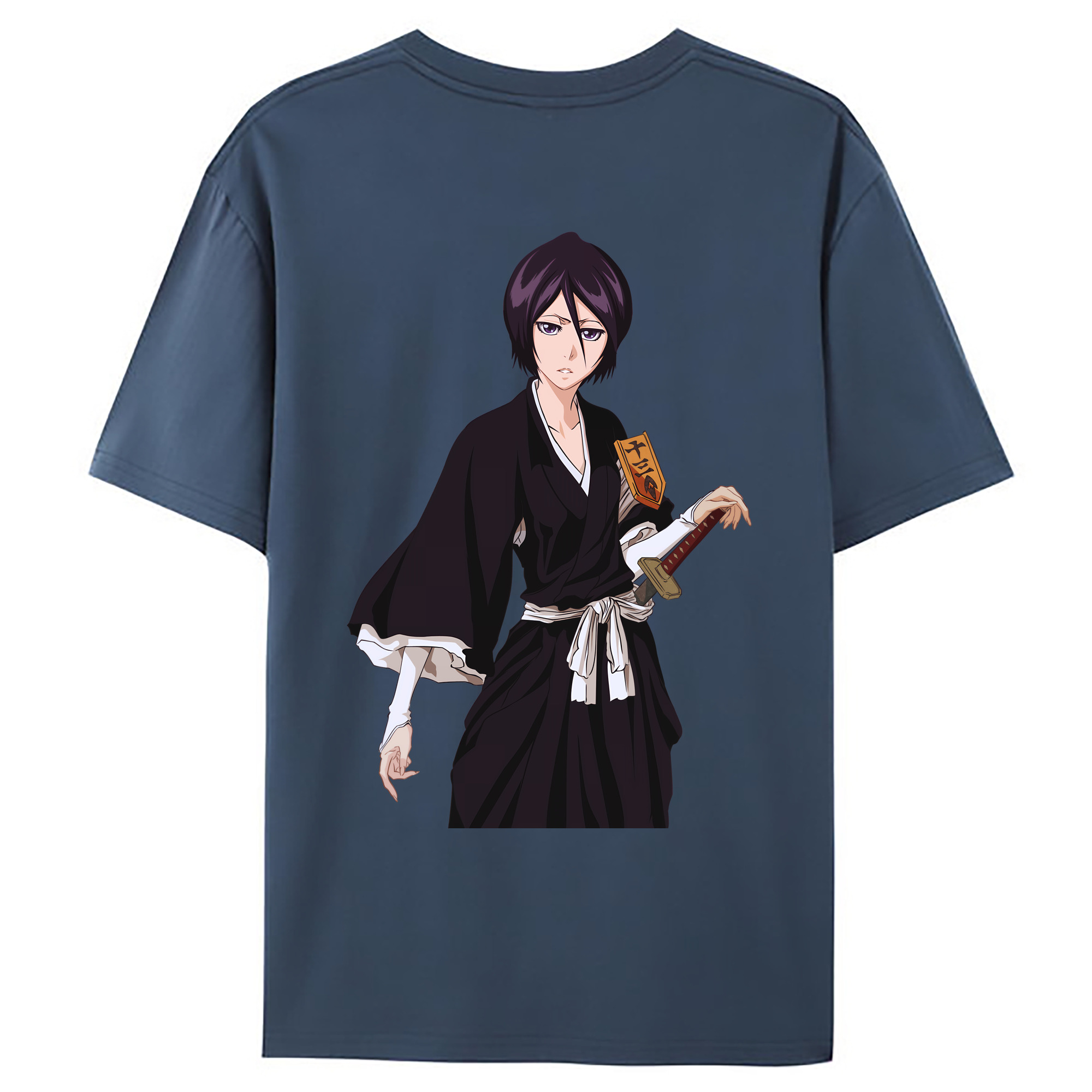 （画像用） ブリーチ 朽木ルキア BLEACH Kuchiki Rukia 綿100％ メンズ半袖Tシャツ（バックプリント） 通気性