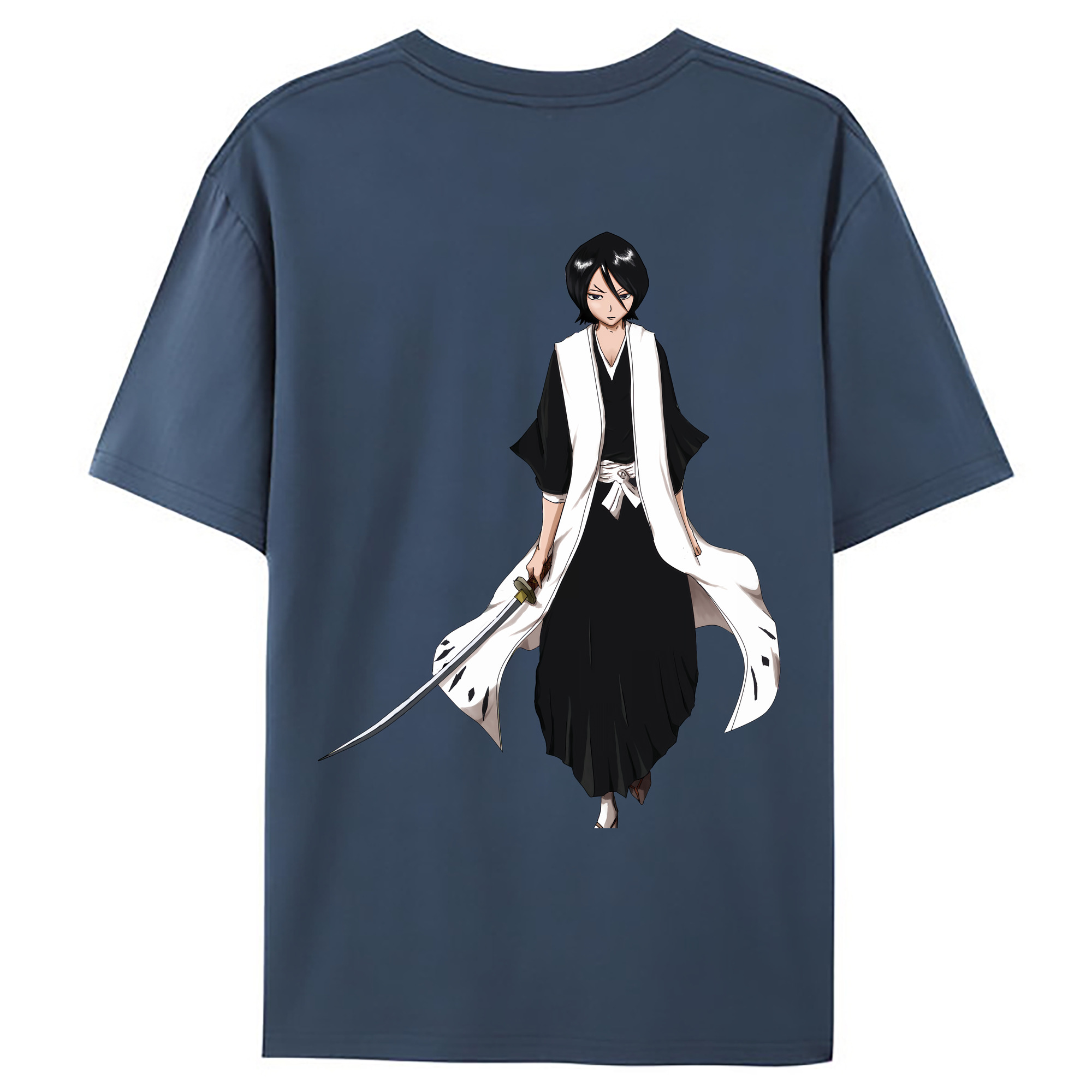 （画像用） ブリーチ 朽木ルキア BLEACH Kuchiki Rukia 綿100％ メンズ半袖Tシャツ（バックプリント） 通気性