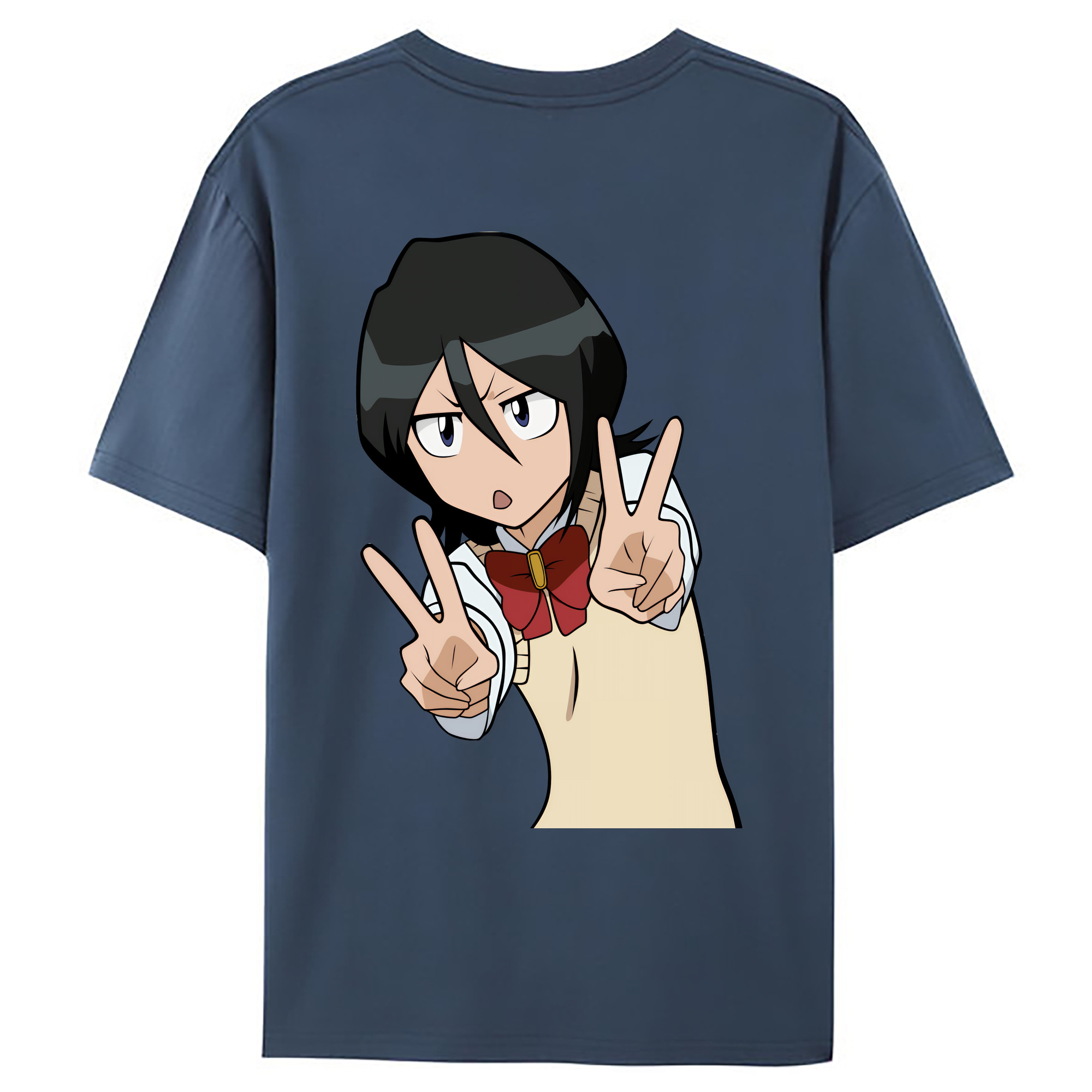 （画像用） ブリーチ 朽木ルキア BLEACH Kuchiki Rukia 綿100％ メンズ半袖Tシャツ（バックプリント） 通気性