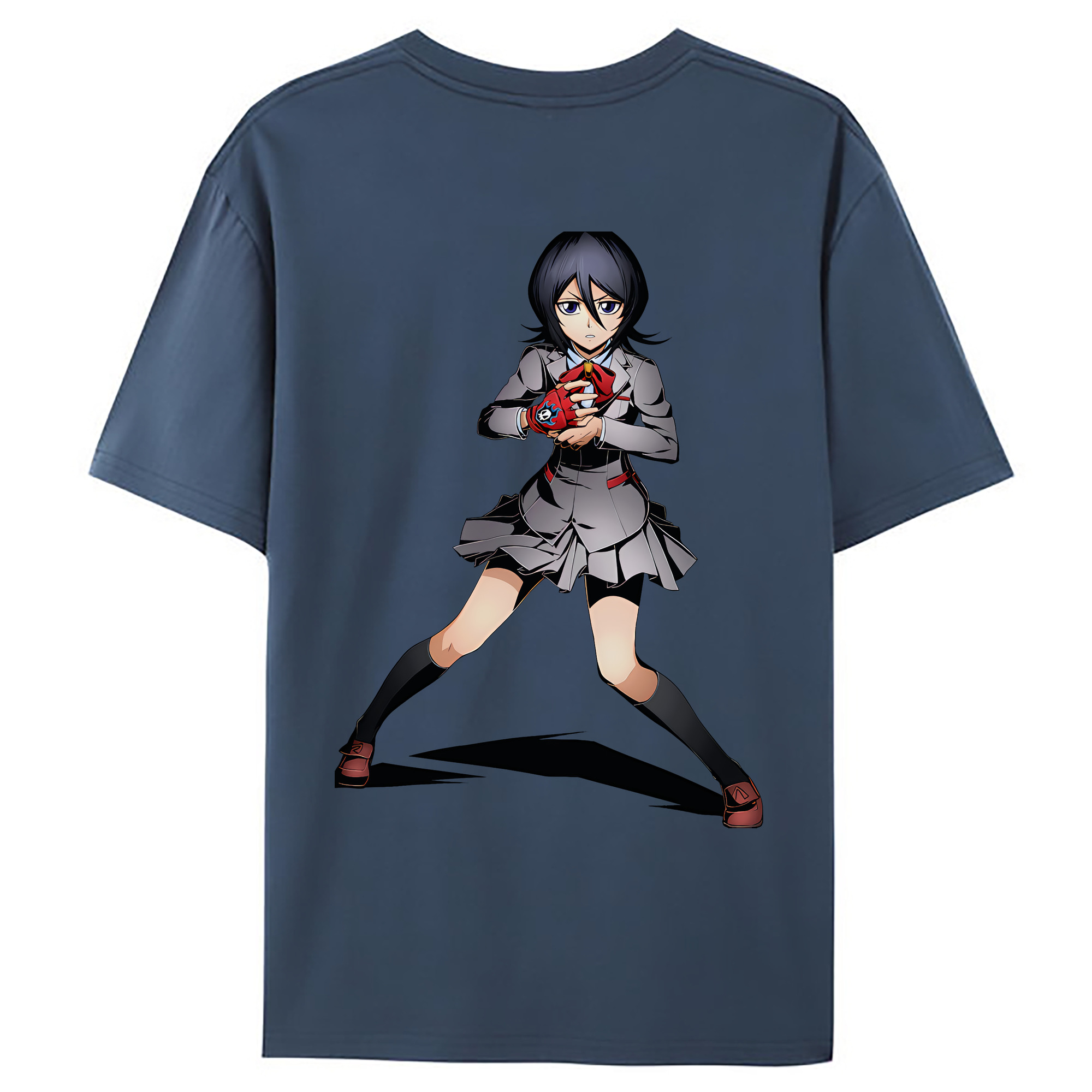 （画像用） ブリーチ 朽木ルキア BLEACH Kuchiki Rukia 綿100％ メンズ半袖Tシャツ（バックプリント） 通気性