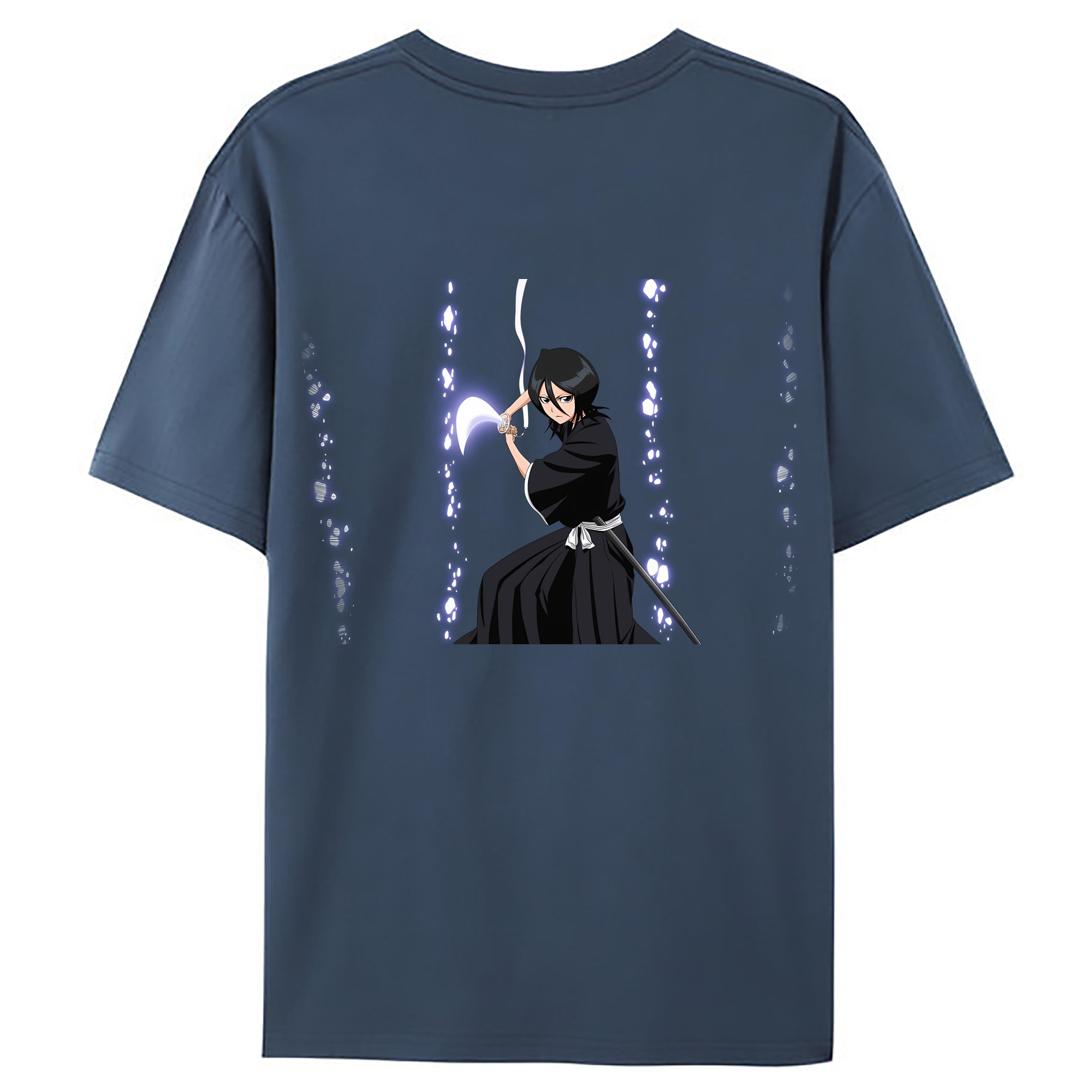 （画像用） ブリーチ 朽木ルキア BLEACH Kuchiki Rukia 綿100％ メンズ半袖Tシャツ（バックプリント） 通気性