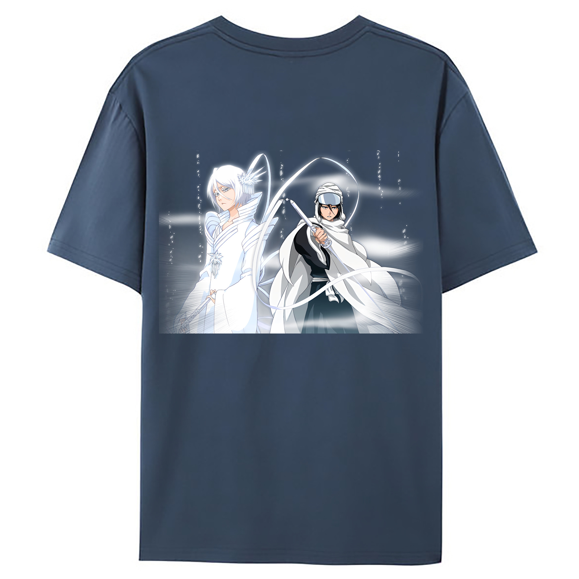 （画像用） ブリーチ 朽木ルキア BLEACH Kuchiki Rukia 綿100％ メンズ半袖Tシャツ（バックプリント） 通気性