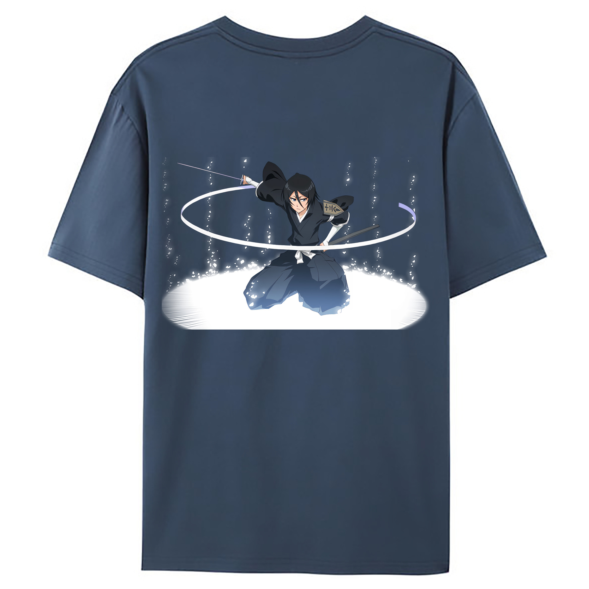 （画像用） ブリーチ 朽木ルキア BLEACH Kuchiki Rukia 綿100％ メンズ半袖Tシャツ（バックプリント） 通気性