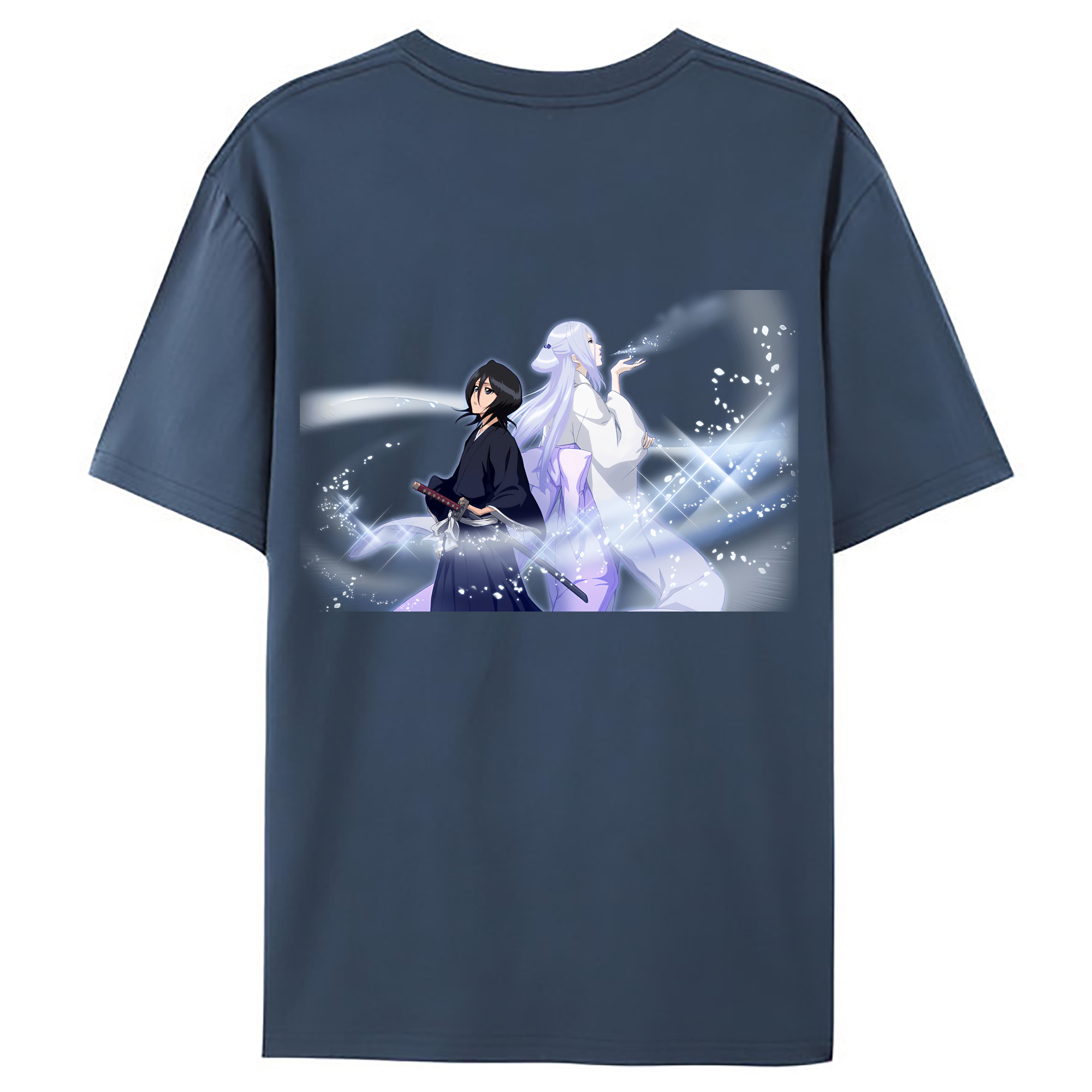 （画像用） ブリーチ 朽木ルキア BLEACH Kuchiki Rukia 綿100％ メンズ半袖Tシャツ（バックプリント） 通気性