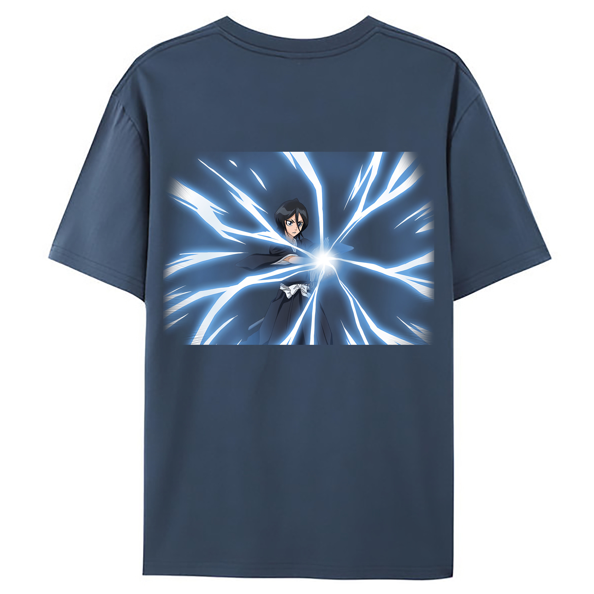 （画像用） ブリーチ 朽木ルキア BLEACH Kuchiki Rukia 綿100％ メンズ半袖Tシャツ（バックプリント） 通気性