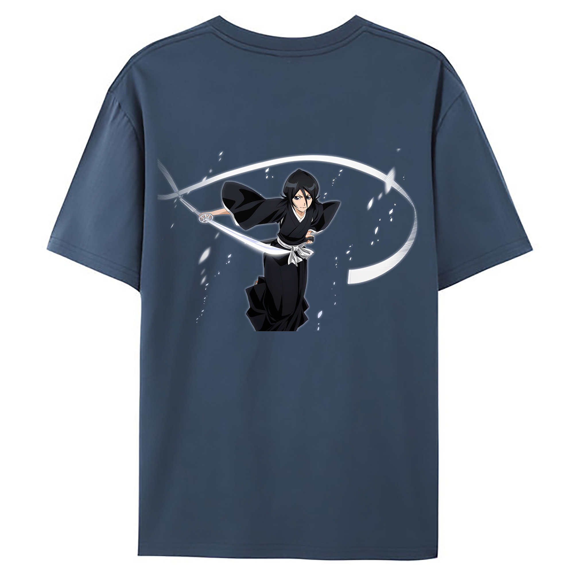 （画像用） ブリーチ 朽木ルキア BLEACH Kuchiki Rukia 綿100％ メンズ半袖Tシャツ（バックプリント） 通気性