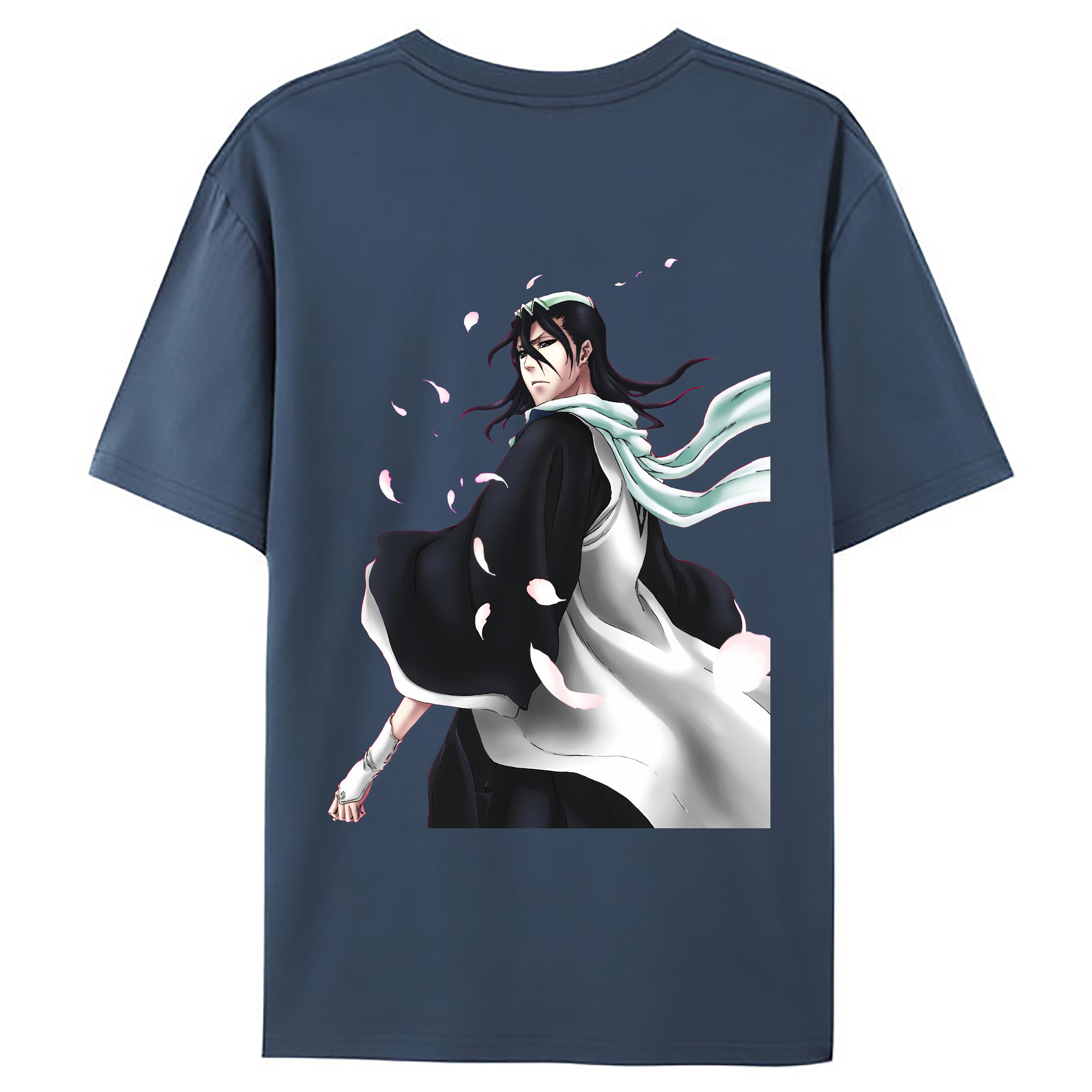 （画像用） ブリーチ くちき びゃくや BLEACH Kuchiki Byakuya 綿100％ メンズ半袖Tシャツ（バックプリント） 通気性