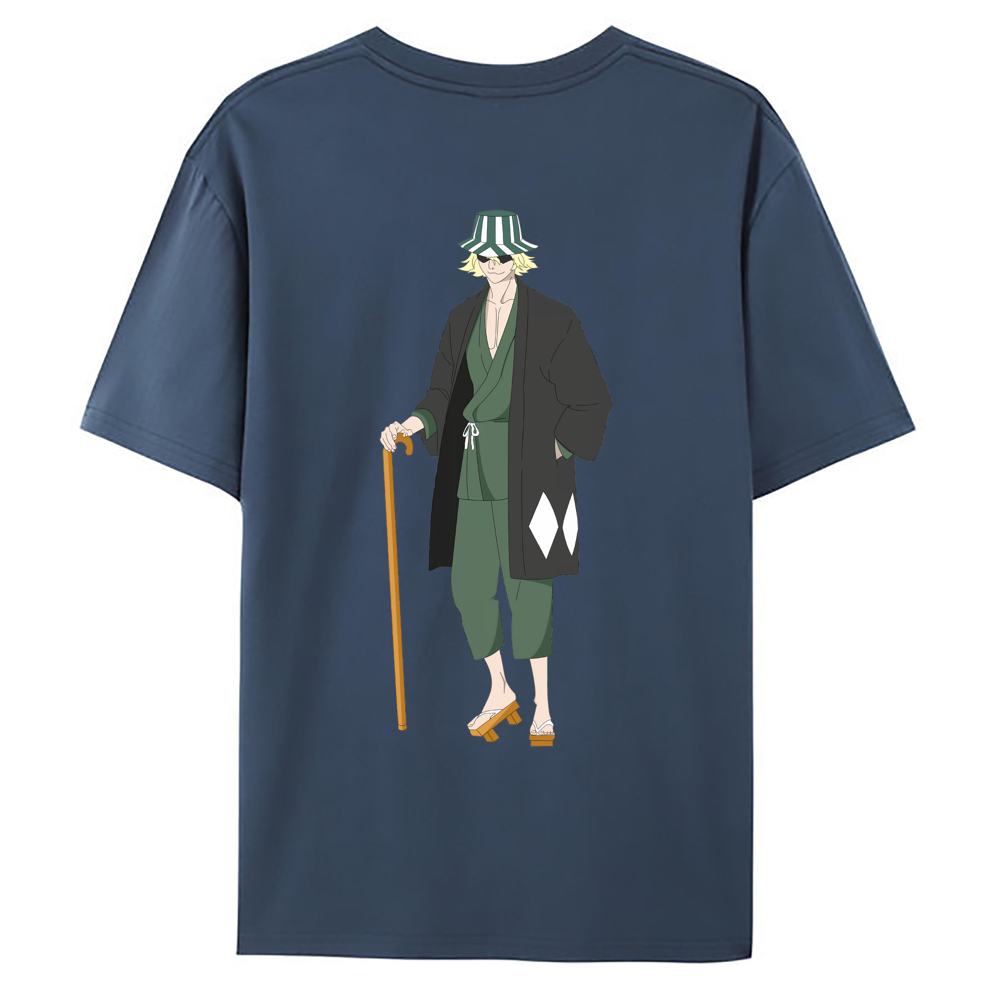 （画像用） "ブリーチ 浦原 喜助（うらはら きすけ） BLEACH Urahara Kisuke " 綿100％ メンズ半袖Tシャツ（バックプリント） 通気性